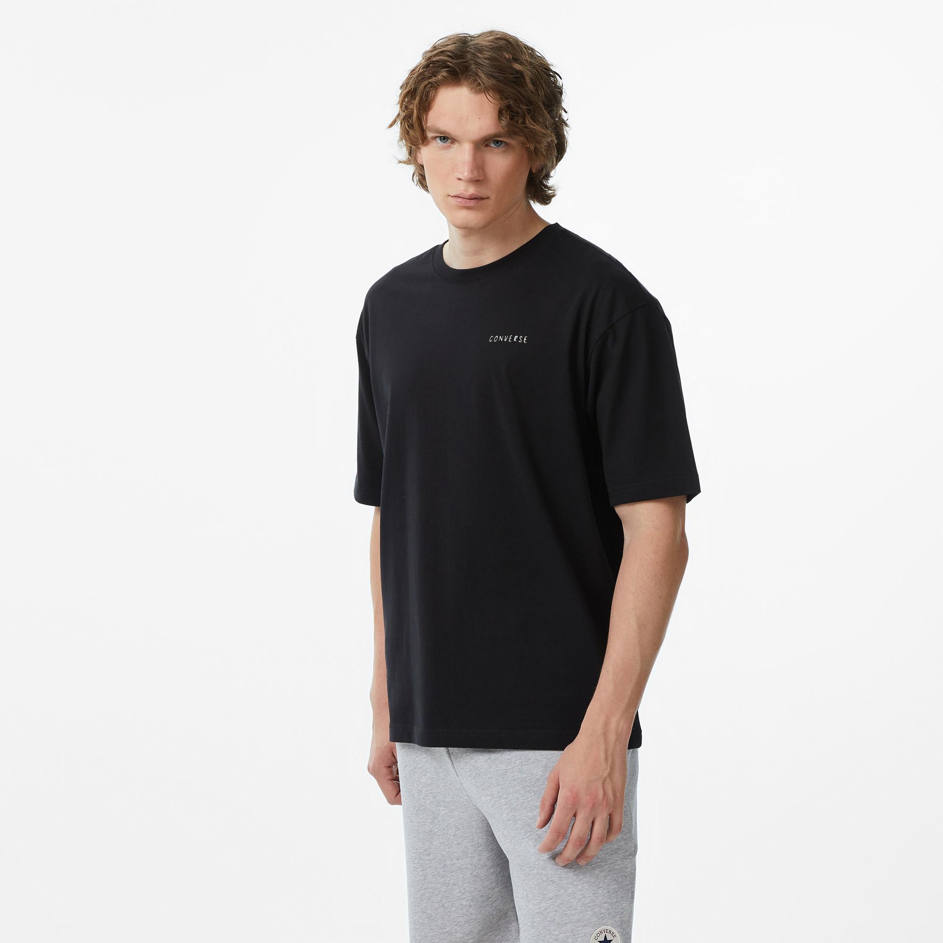 Converse Erkek Siyah Grafik Baskılı T-Shirt