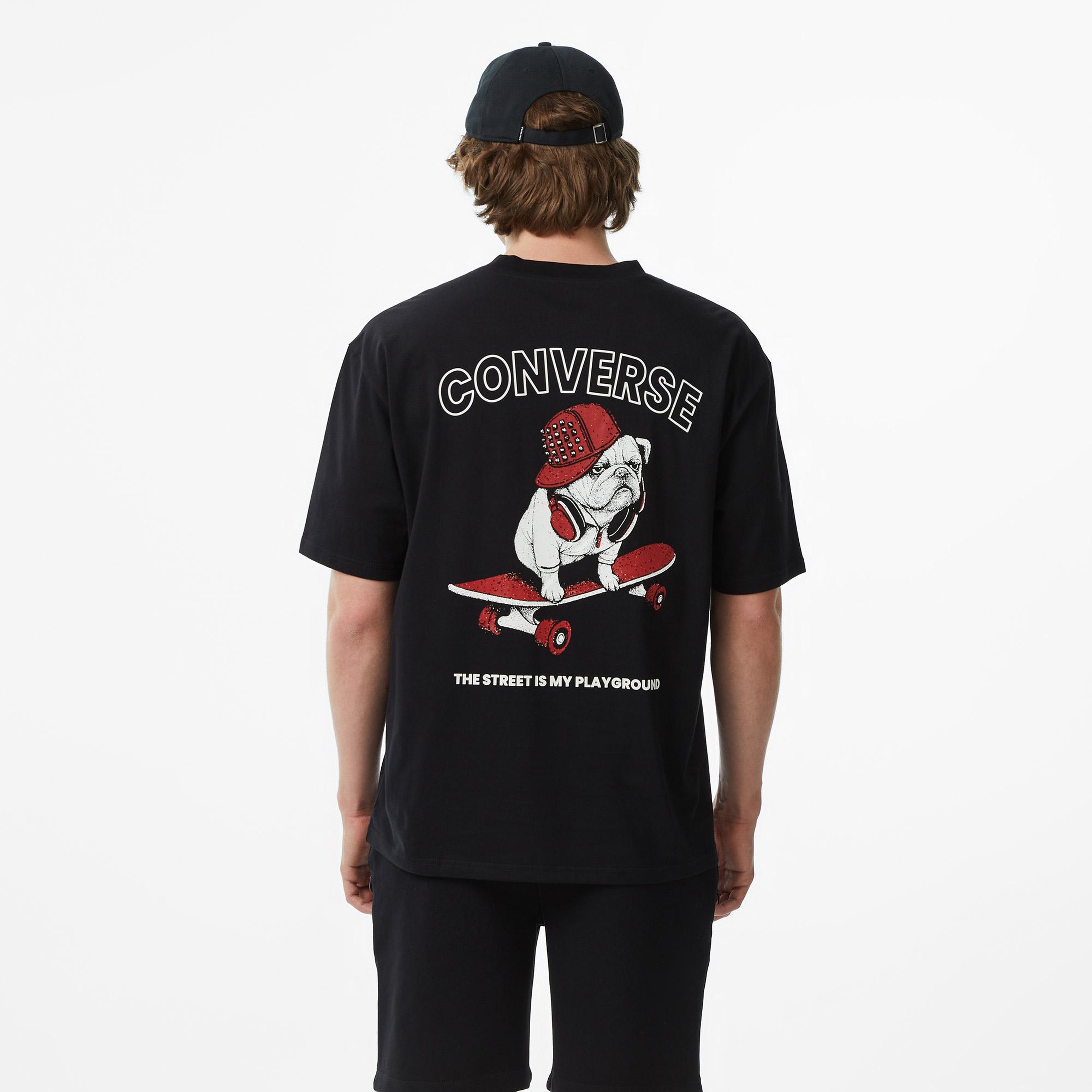 Converse Erkek Siyah Grafik Baskılı T-Shirt