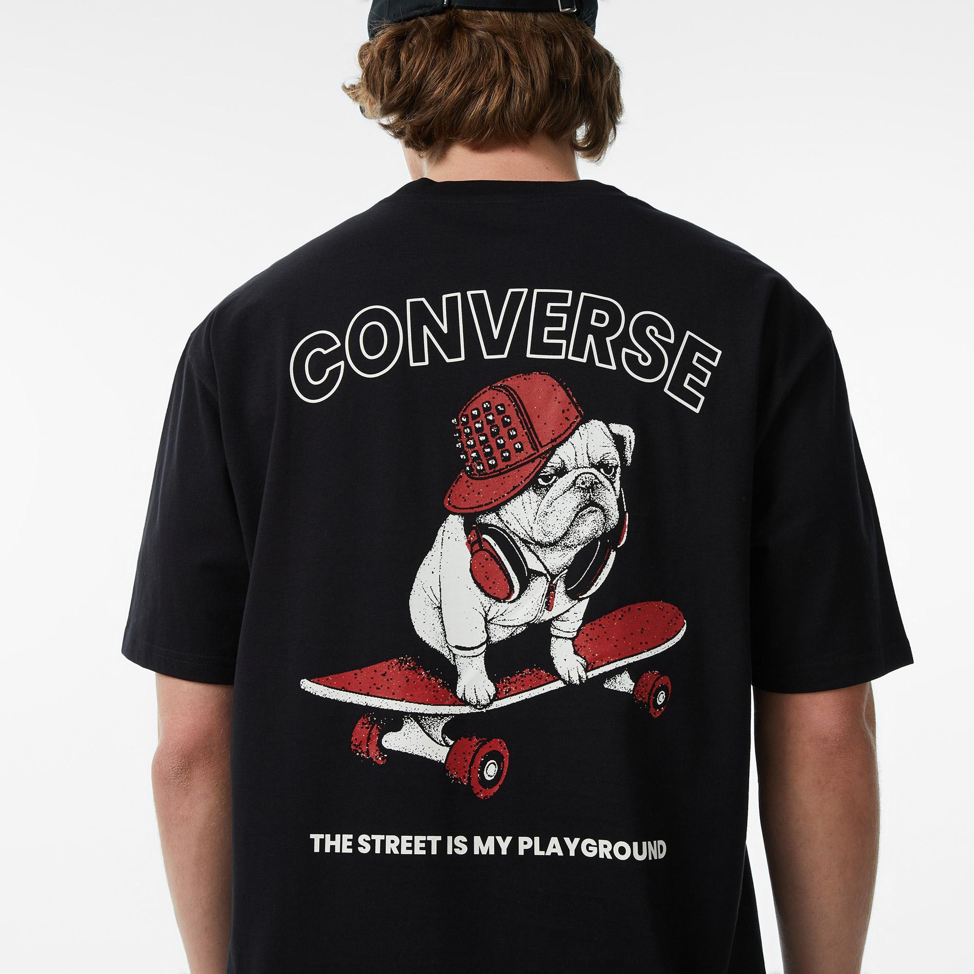 Converse Erkek Siyah Grafik Baskılı T-Shirt