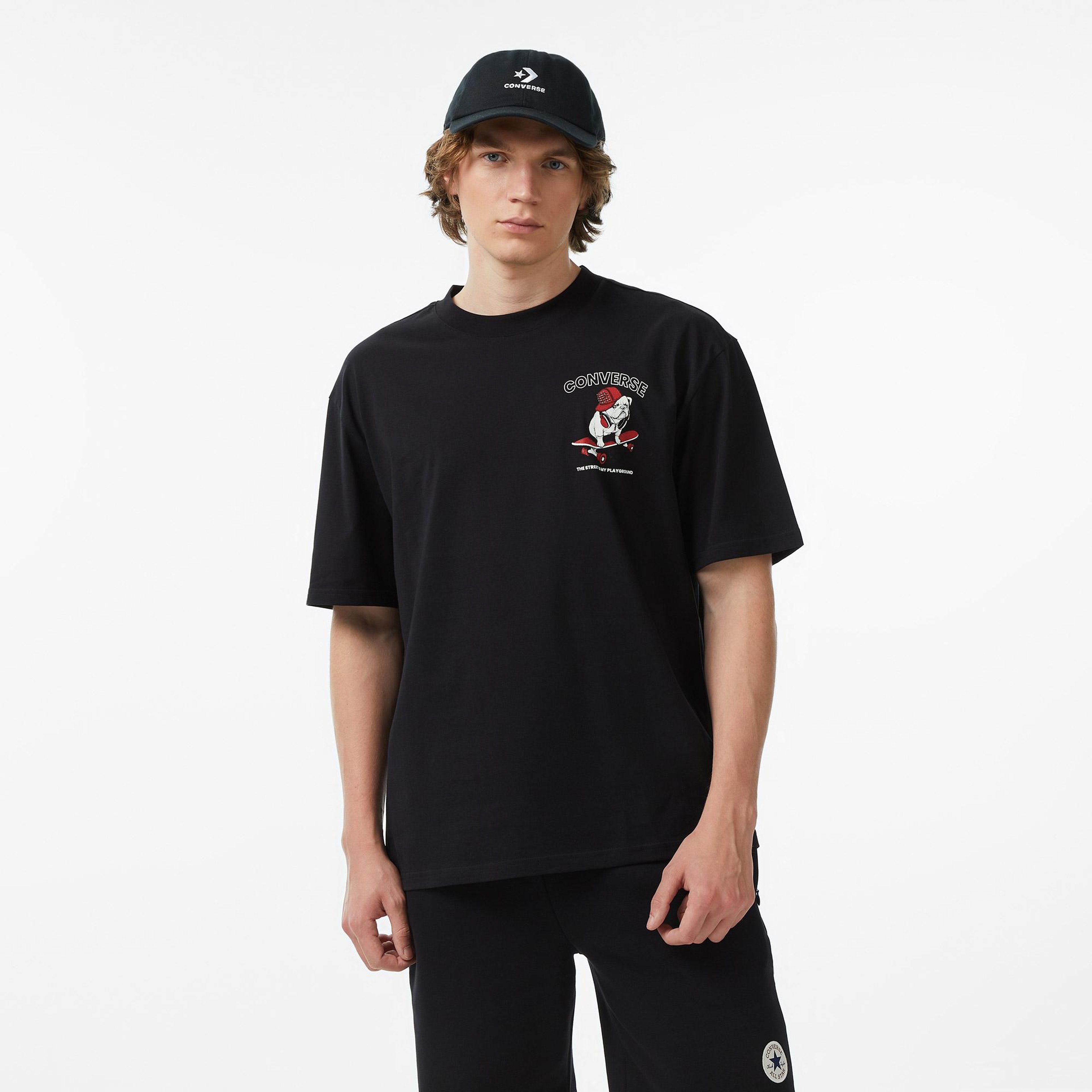 Converse Erkek Siyah Grafik Baskılı T-Shirt