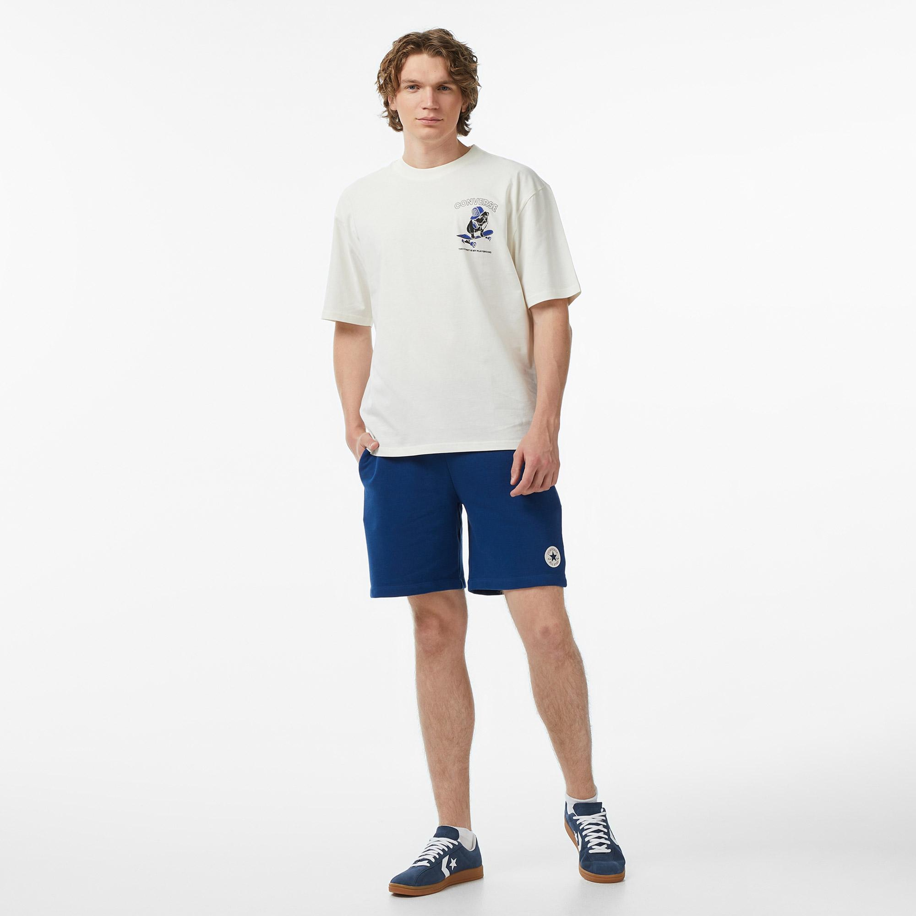Converse Erkek Krem Grafik Baskılı T-Shirt