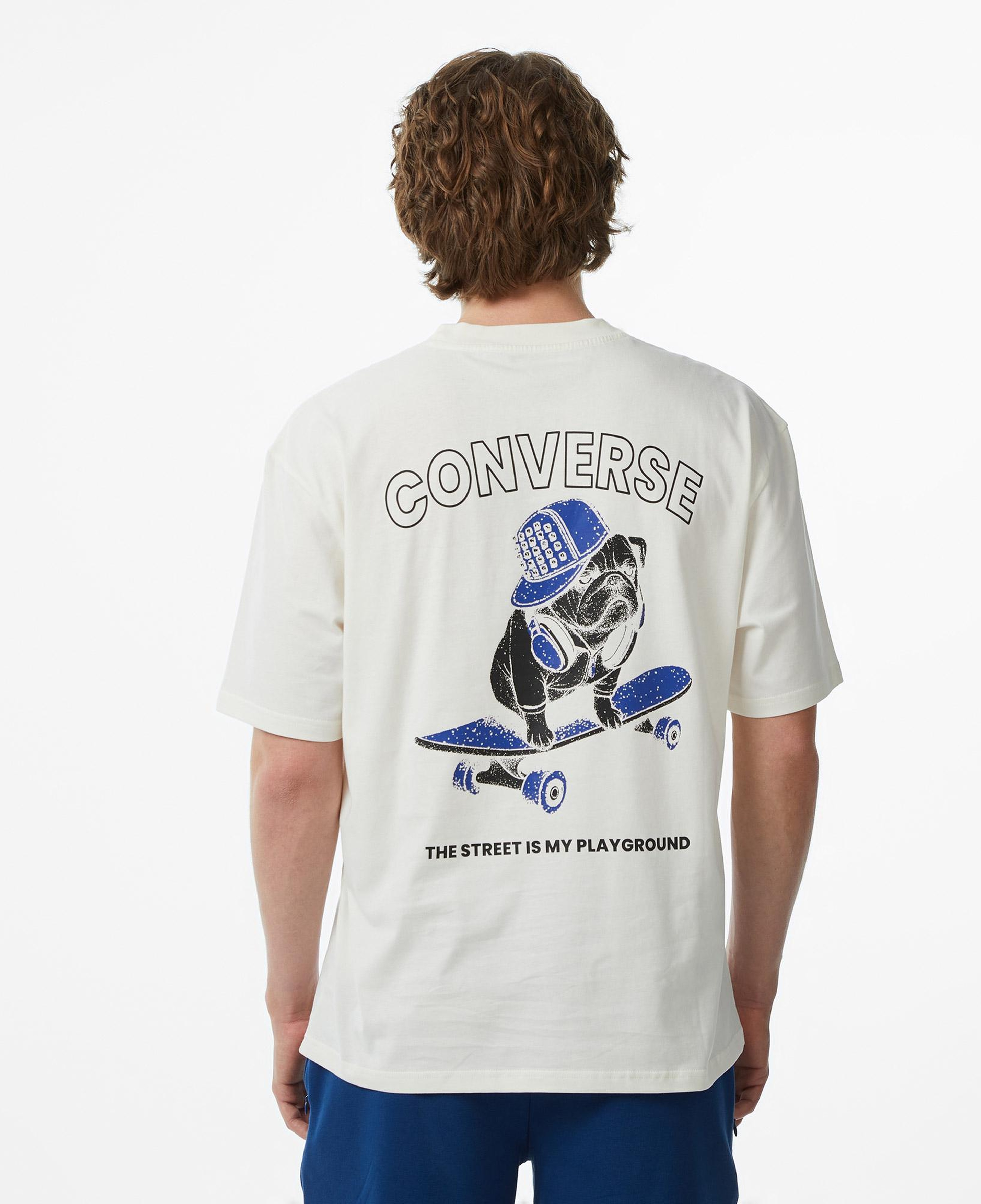 Converse Erkek Krem Grafik Baskılı T-Shirt