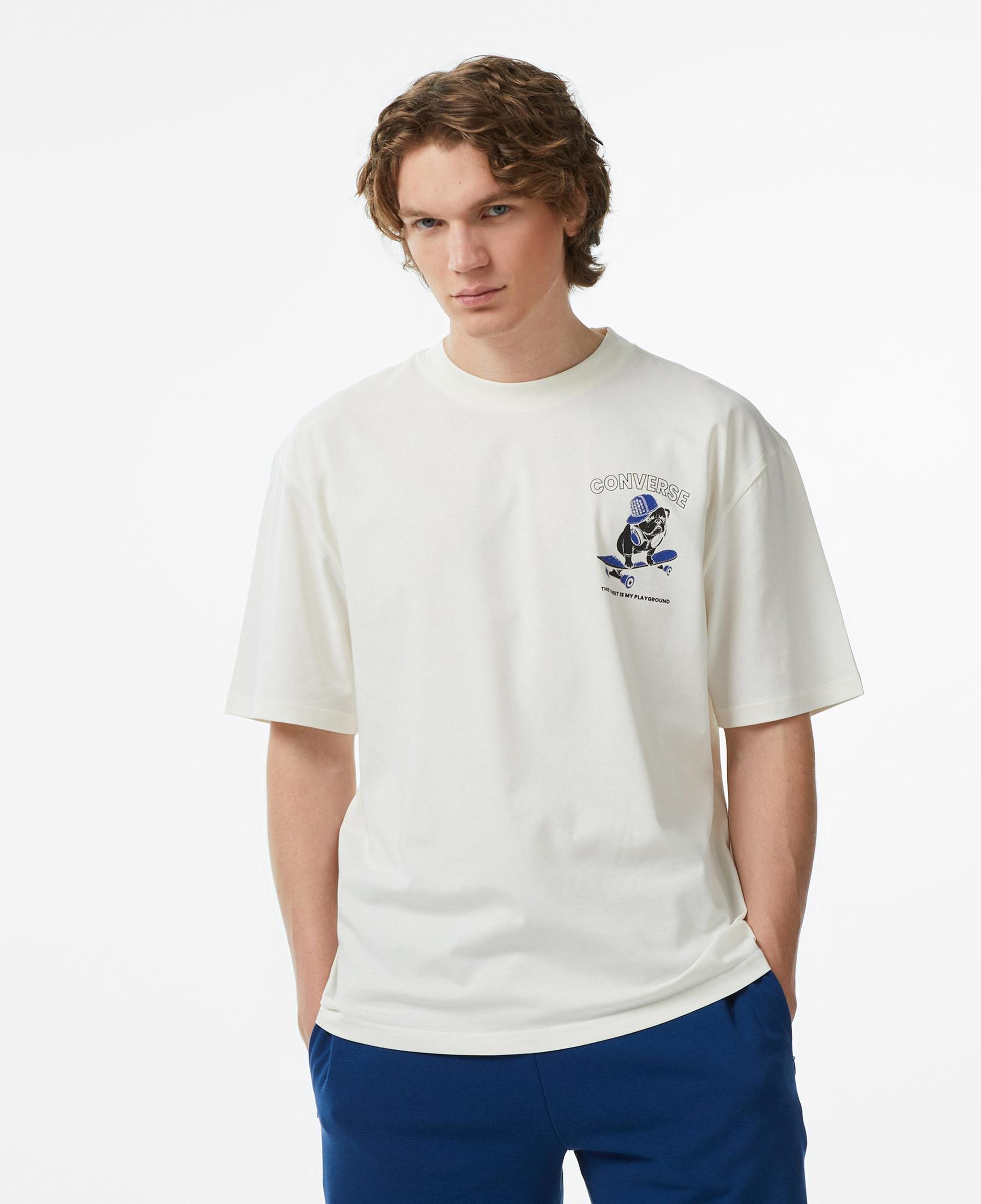 Converse Erkek Krem Grafik Baskılı T-Shirt