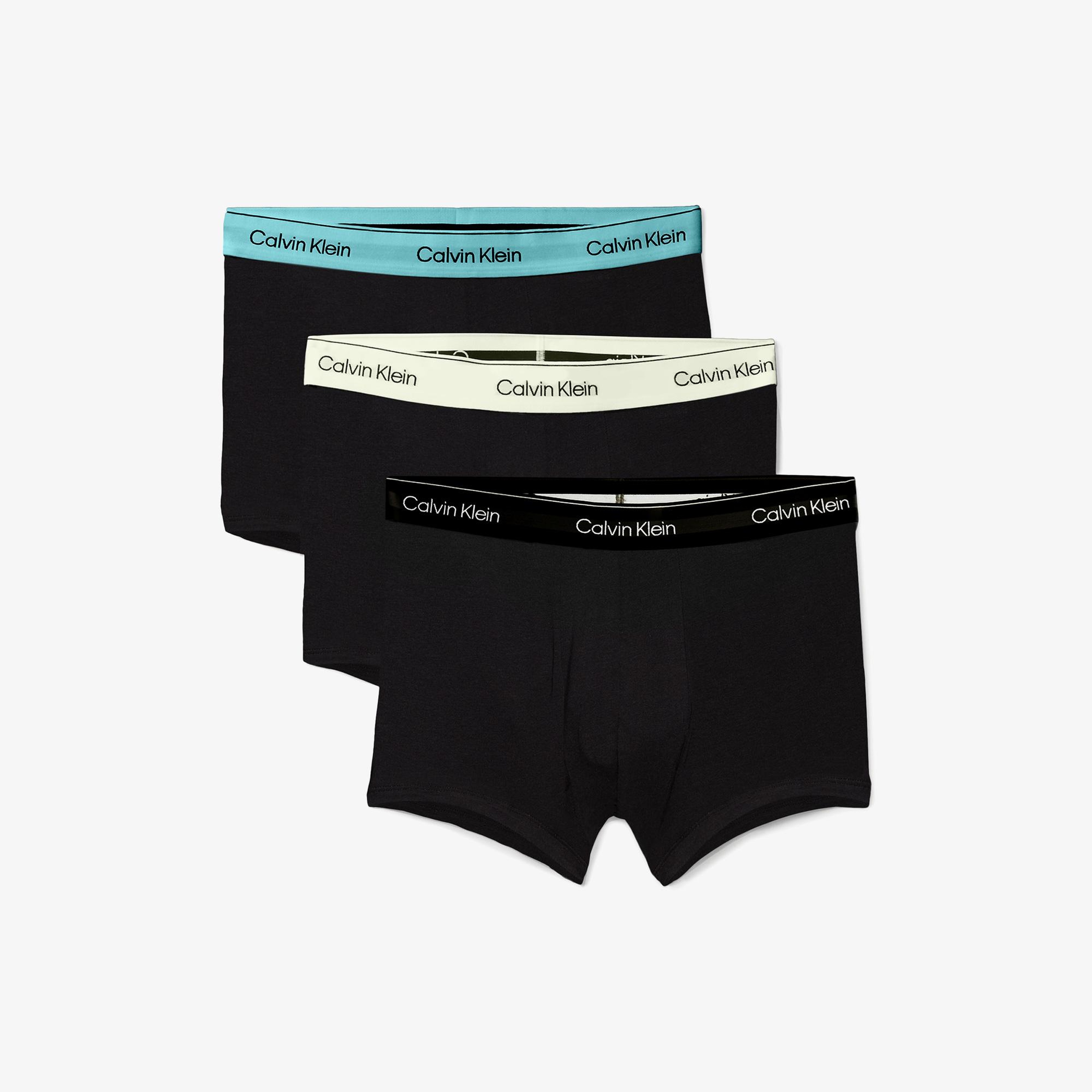 Calvin Klein Trunk 3'lü Erkek Siyah Renkli Bantlı Boxer