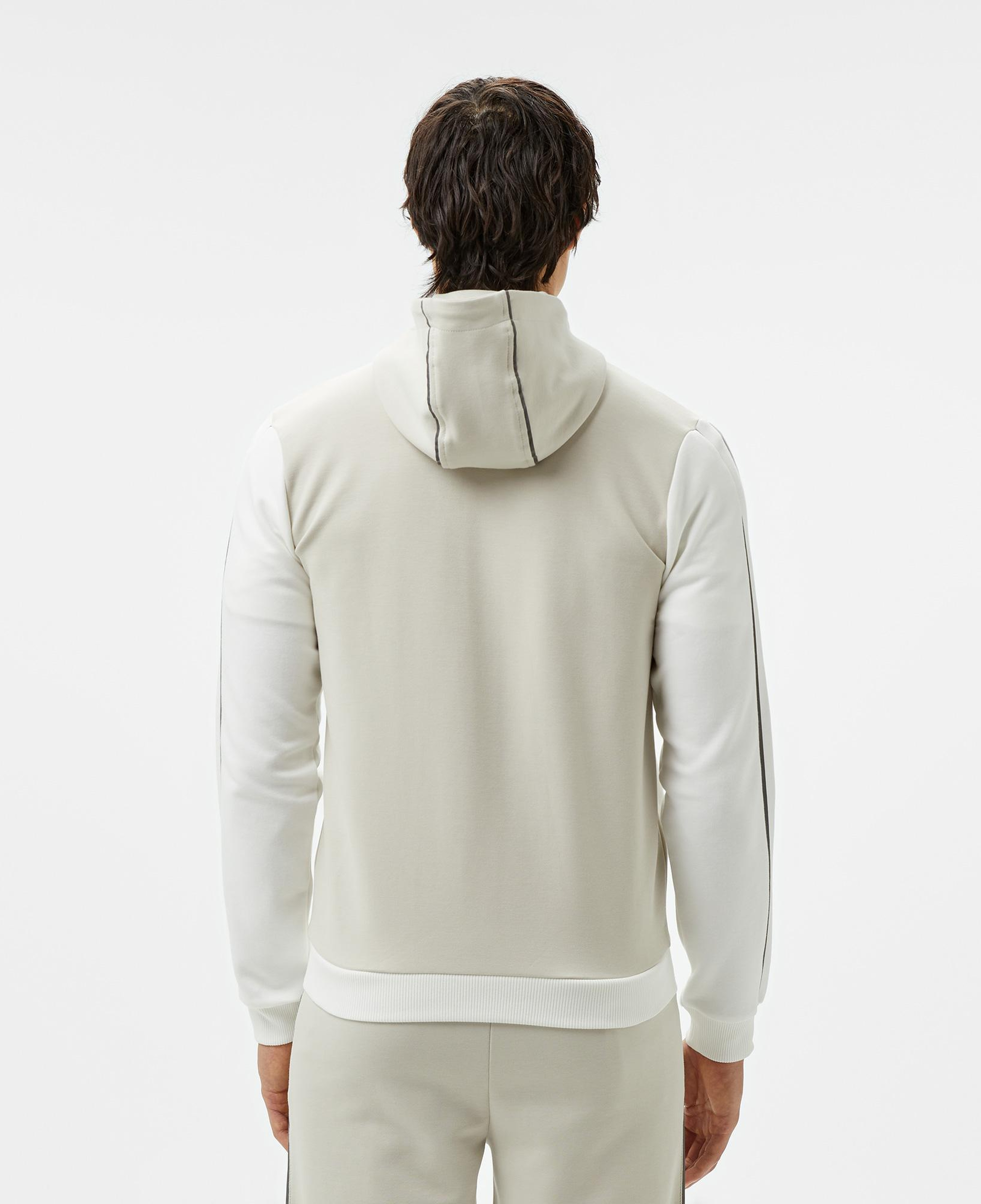 Erkek Slim Fit Kapüşonlu Gri Sweatshirt
