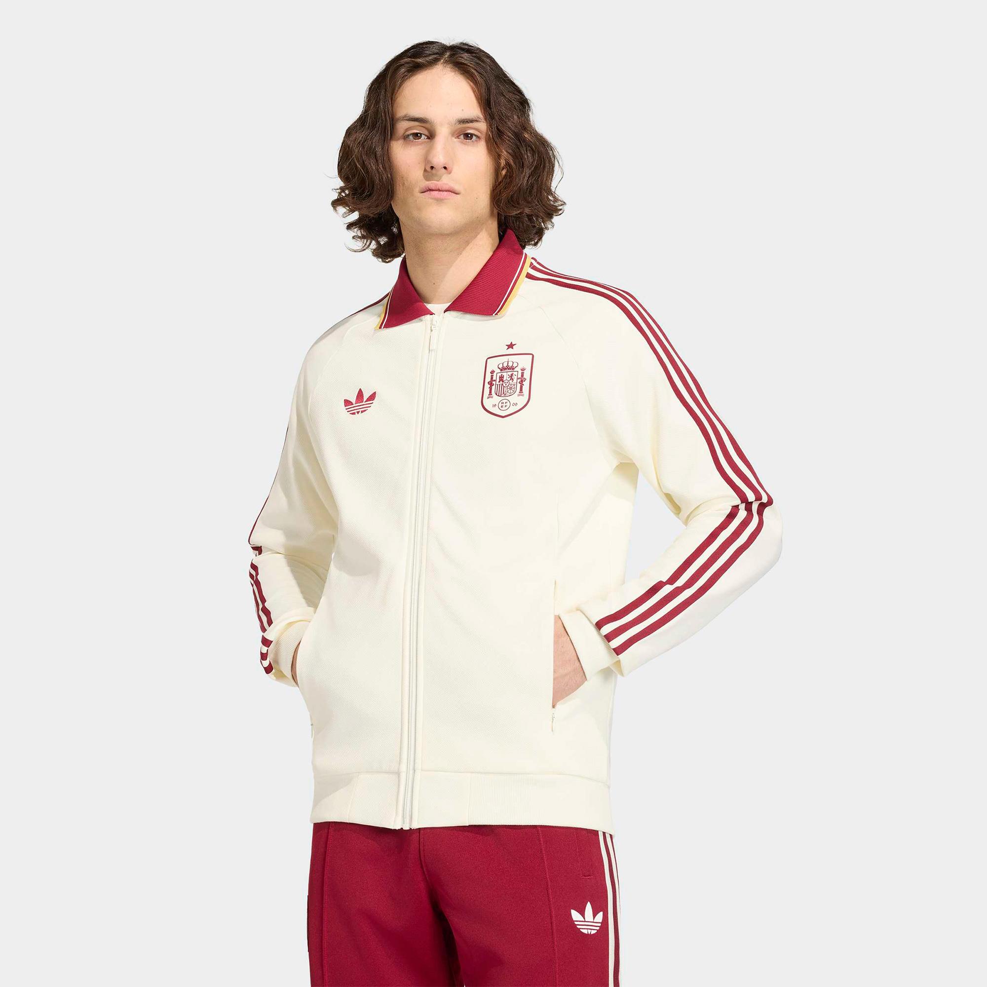 adidas İspanya Milli Takım Erkek Beyaz Eşofman Üstü