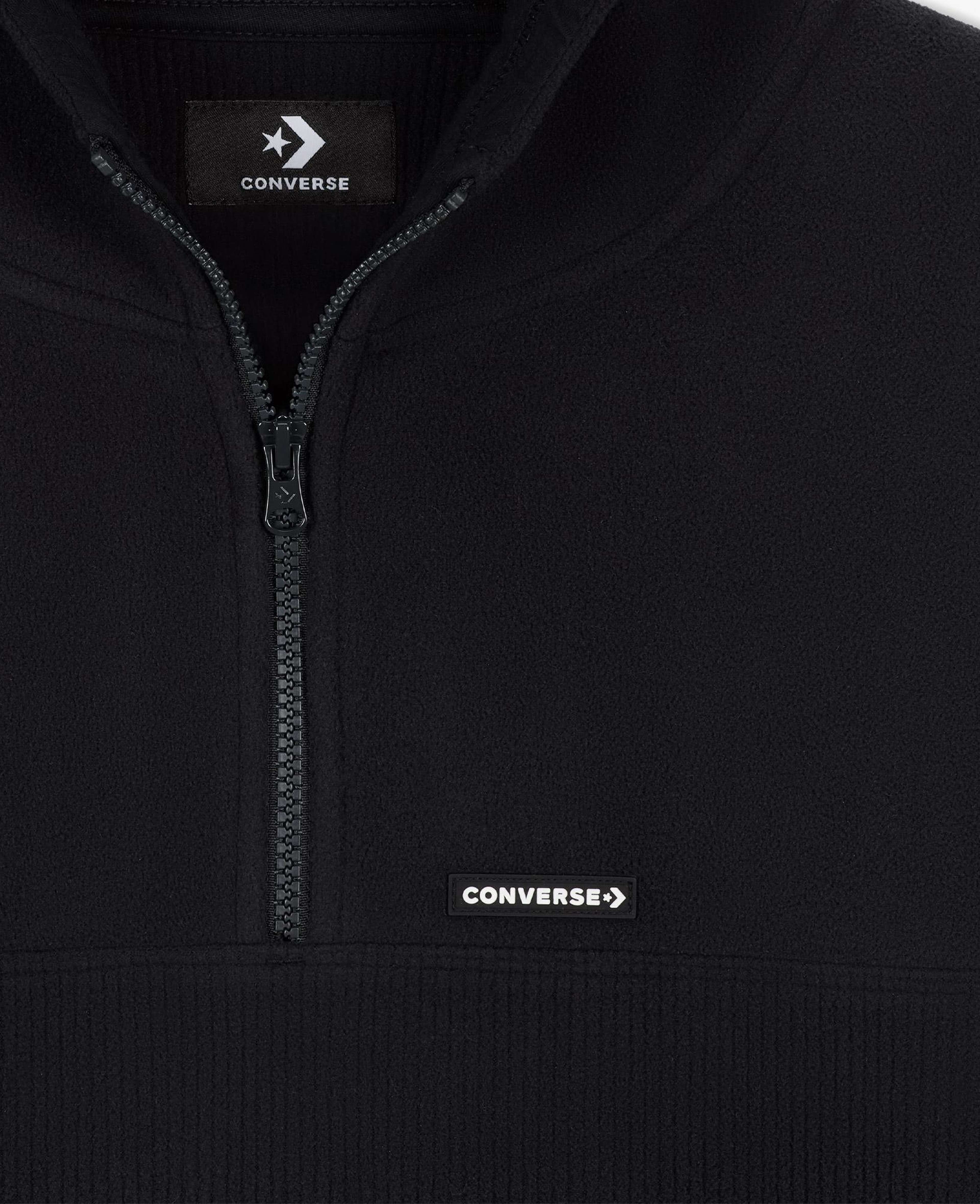Converse Classic Kadın Siyah Yarım Fermuarlı Hoodie