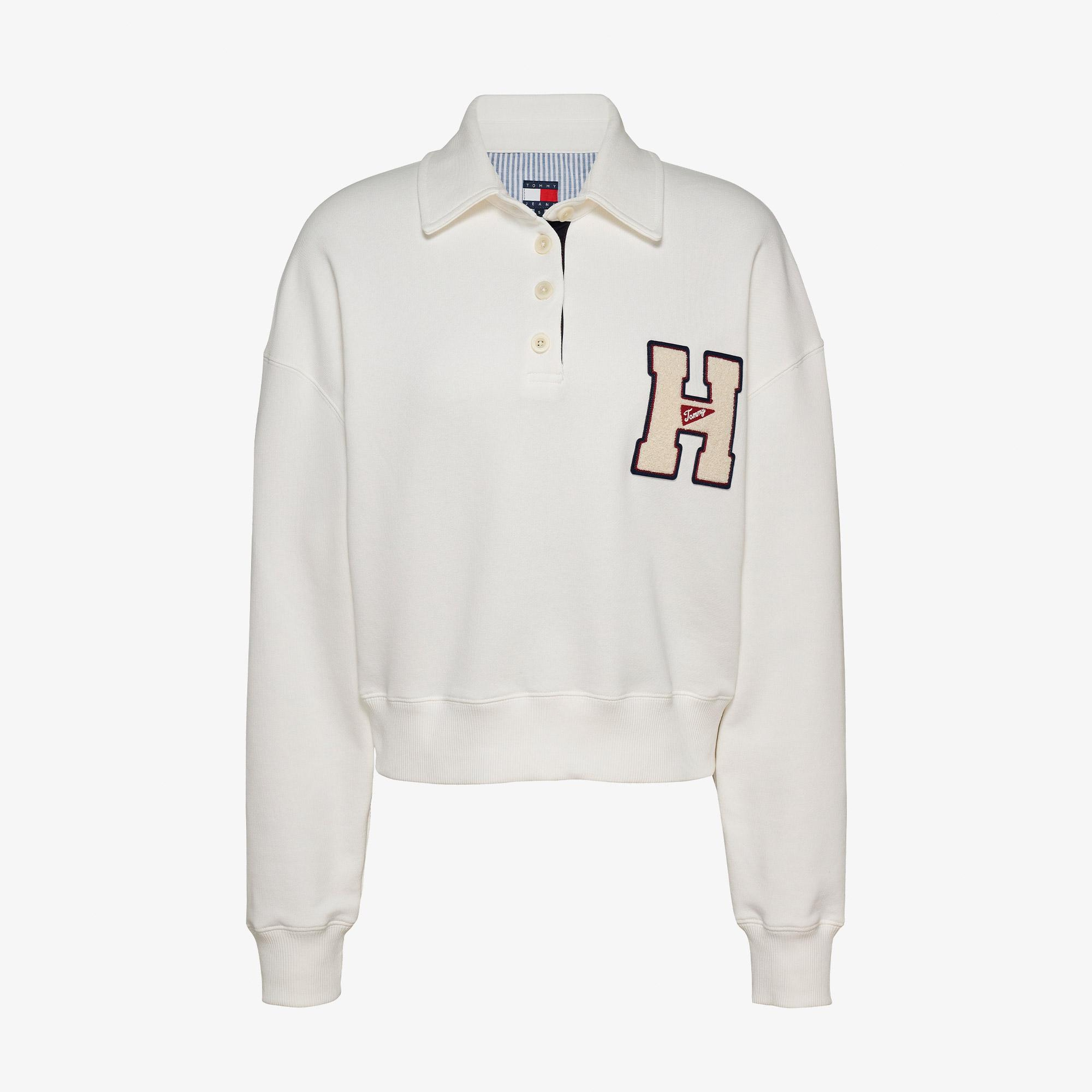 Tommy Jeans Graphic Hawk Kadın Beyaz Polo