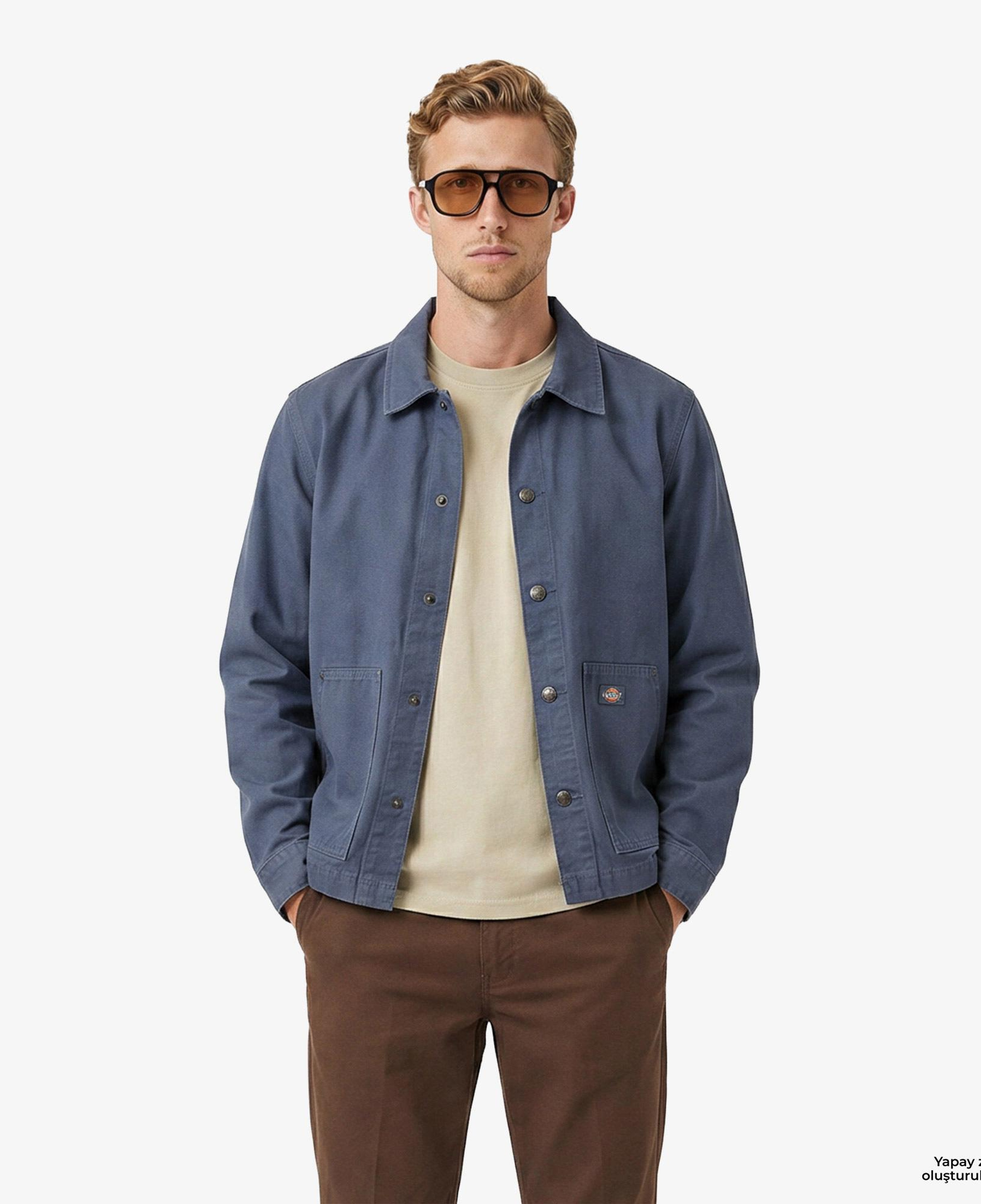 Dickies Unlined Canvas Barn Erkek Mavi Ceket