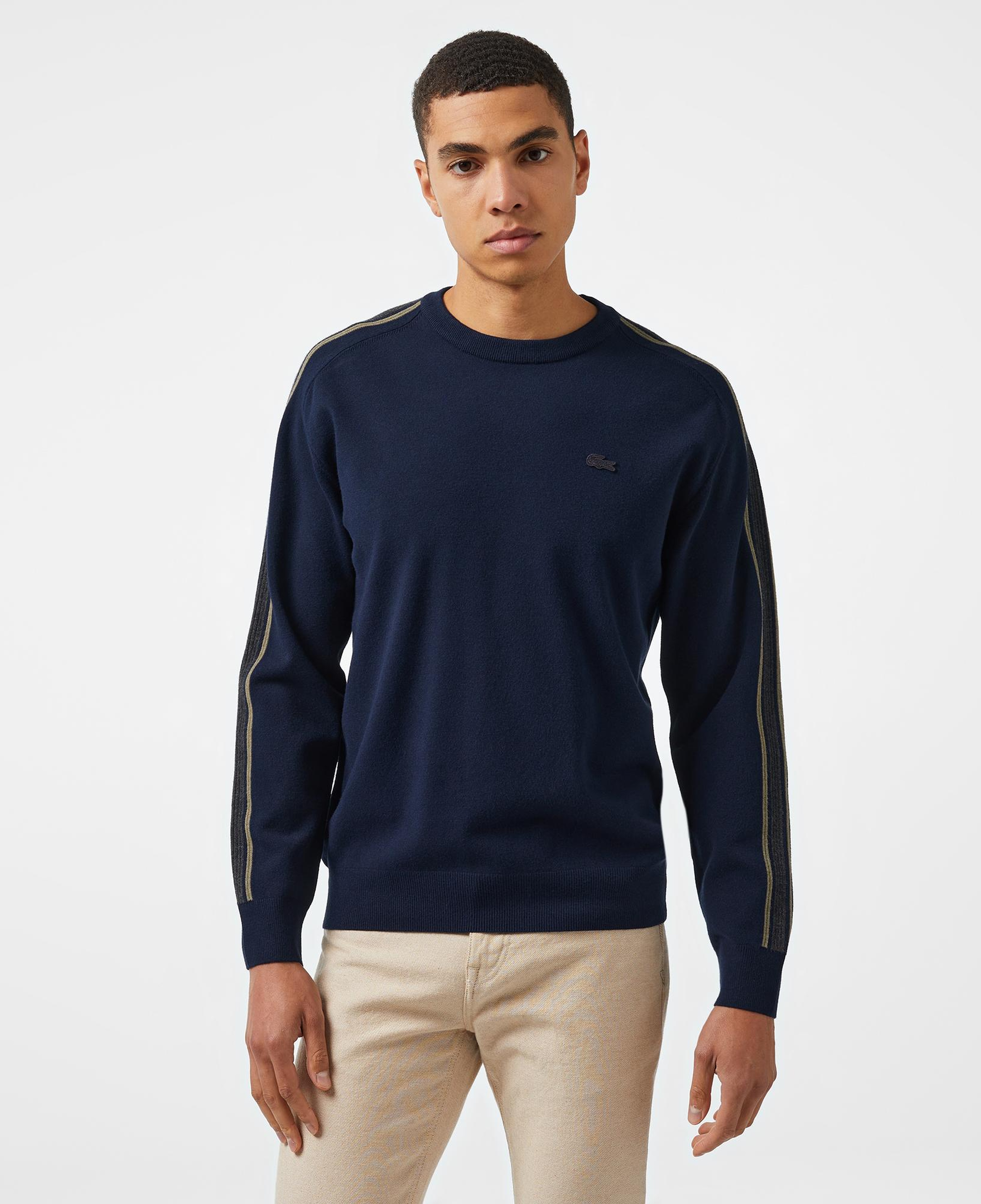 Erkek Relaxed Fit Bisiklet Yaka Lacivert Kazak