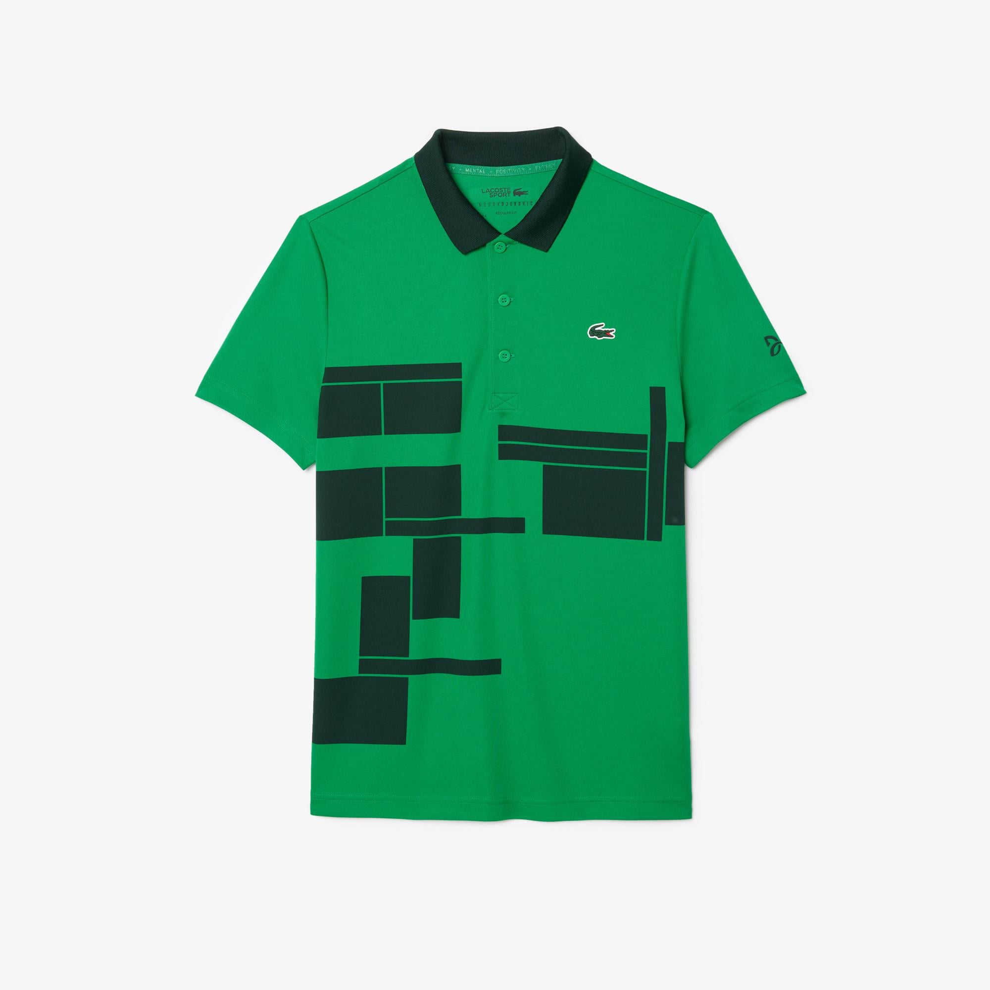 Erkek Regular Fit Baskılı Yeşil Polo