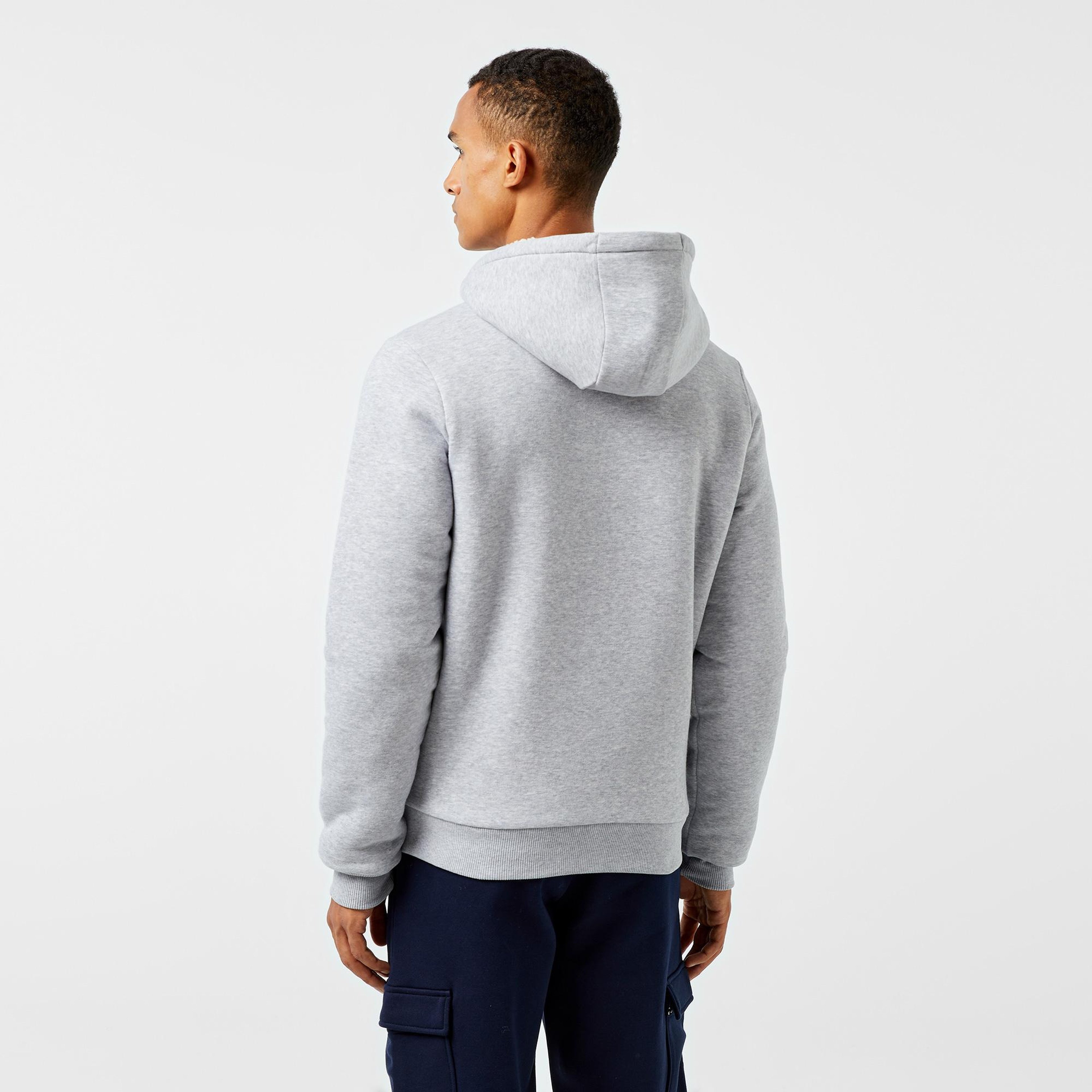 Erkek Relaxed Fit Kapüşonlu Gri Sweatshirt