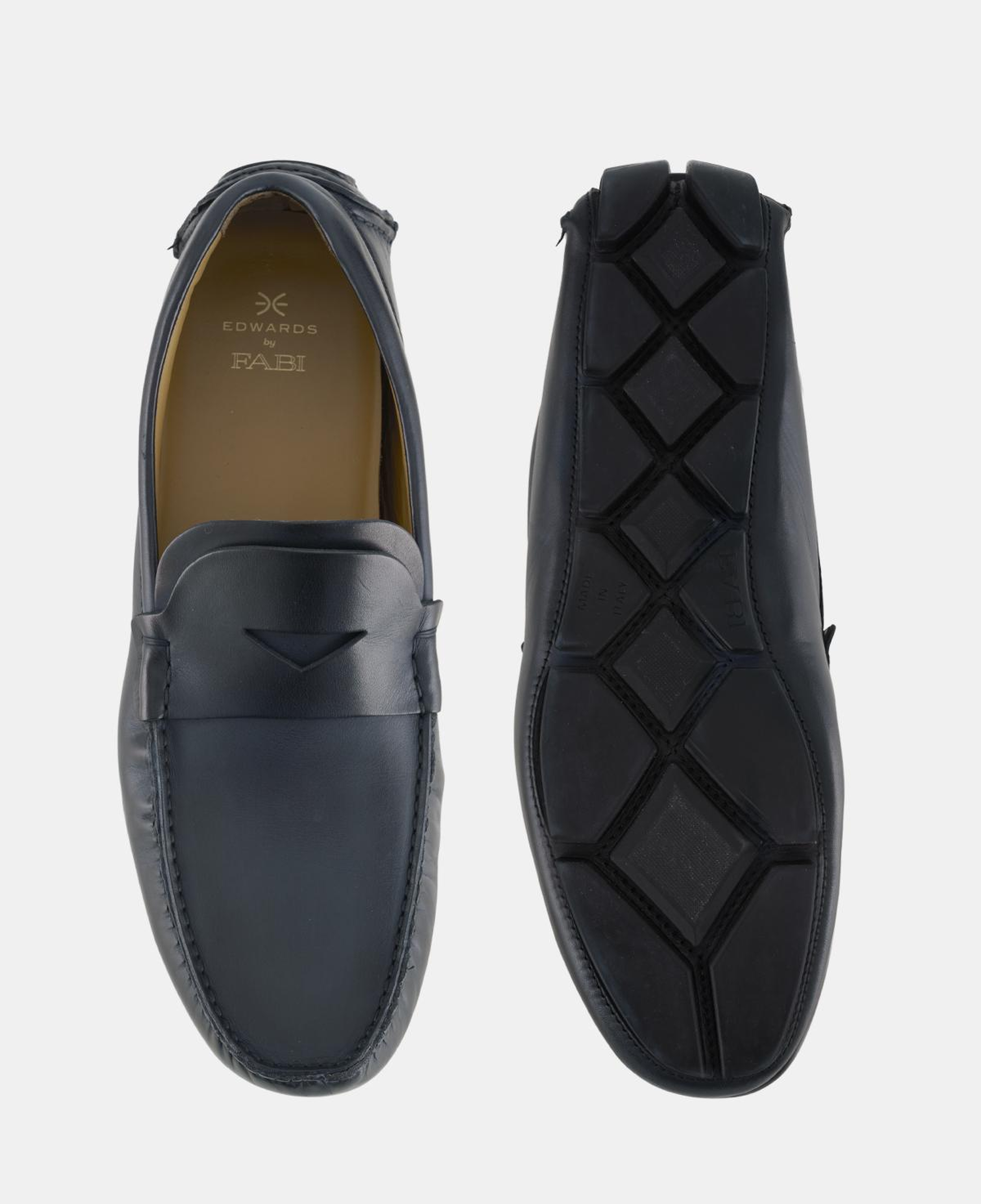 Erkek Mavi Deri Loafer