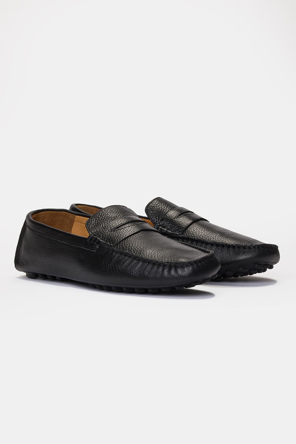 Erkek Siyah Deri Loafer
