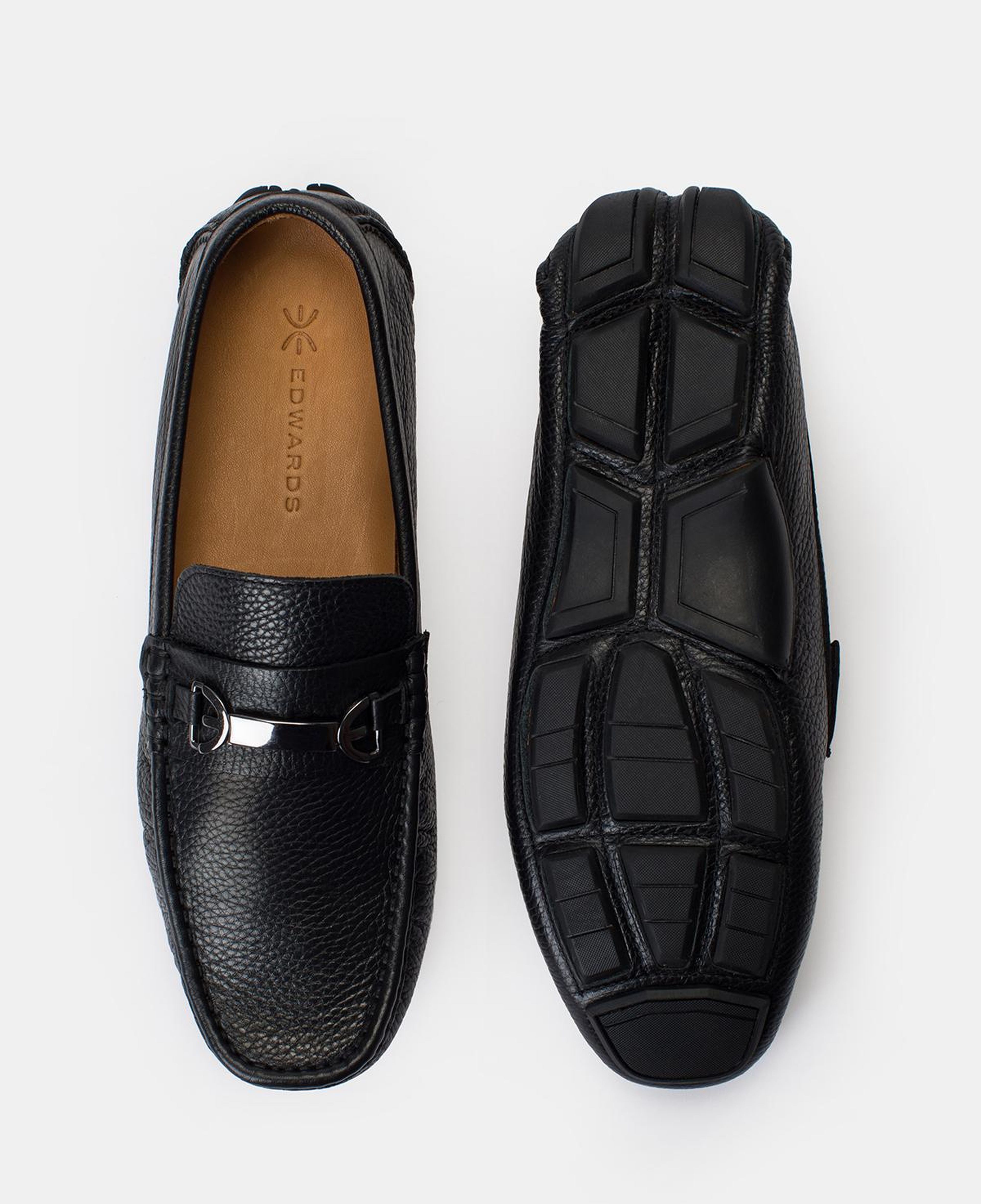 Erkek Siyah Deri Tokalı Loafer