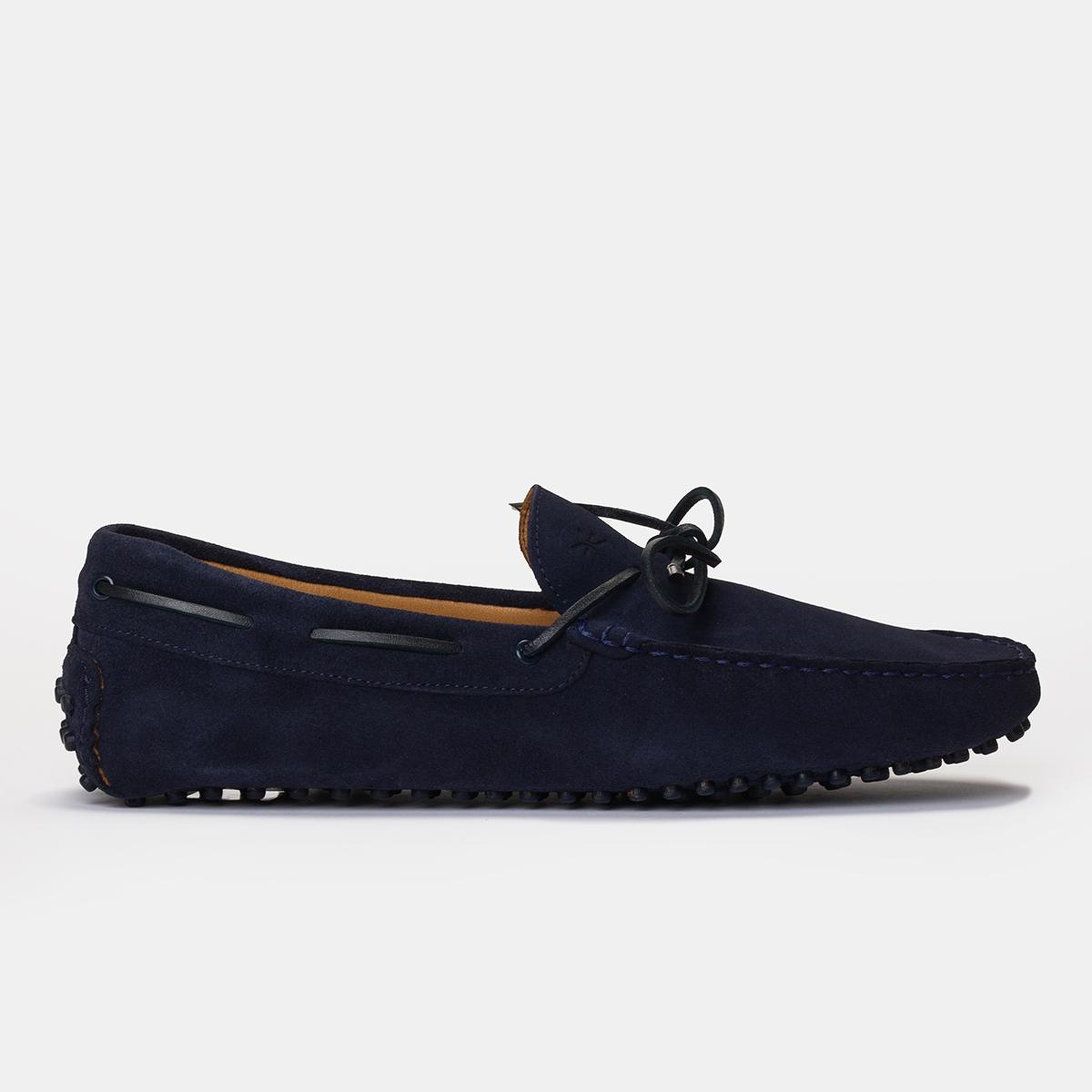 Erkek Lacivert Bağcık Detaylı Süet Loafer