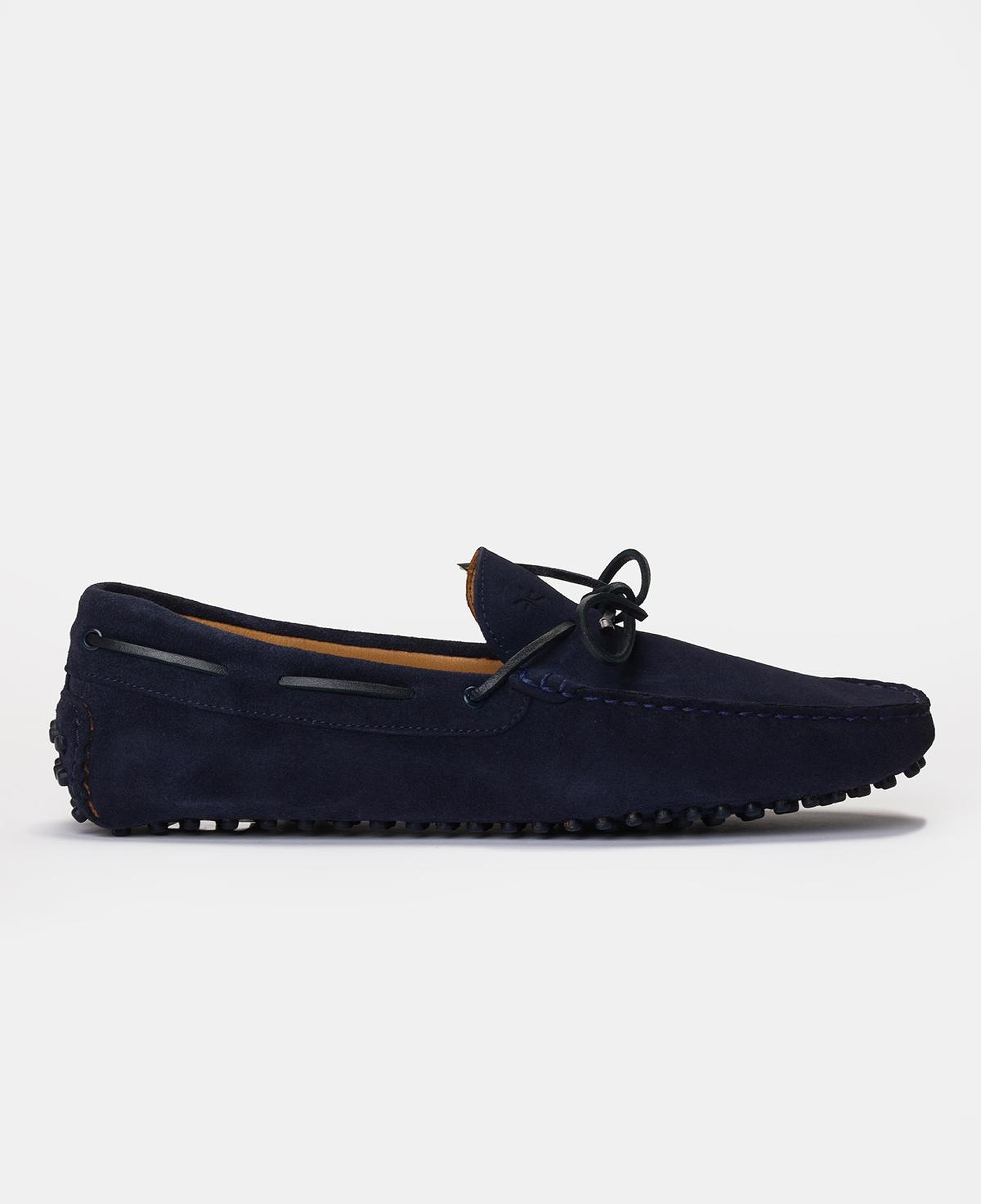 Erkek Lacivert Bağcık Detaylı Süet Loafer