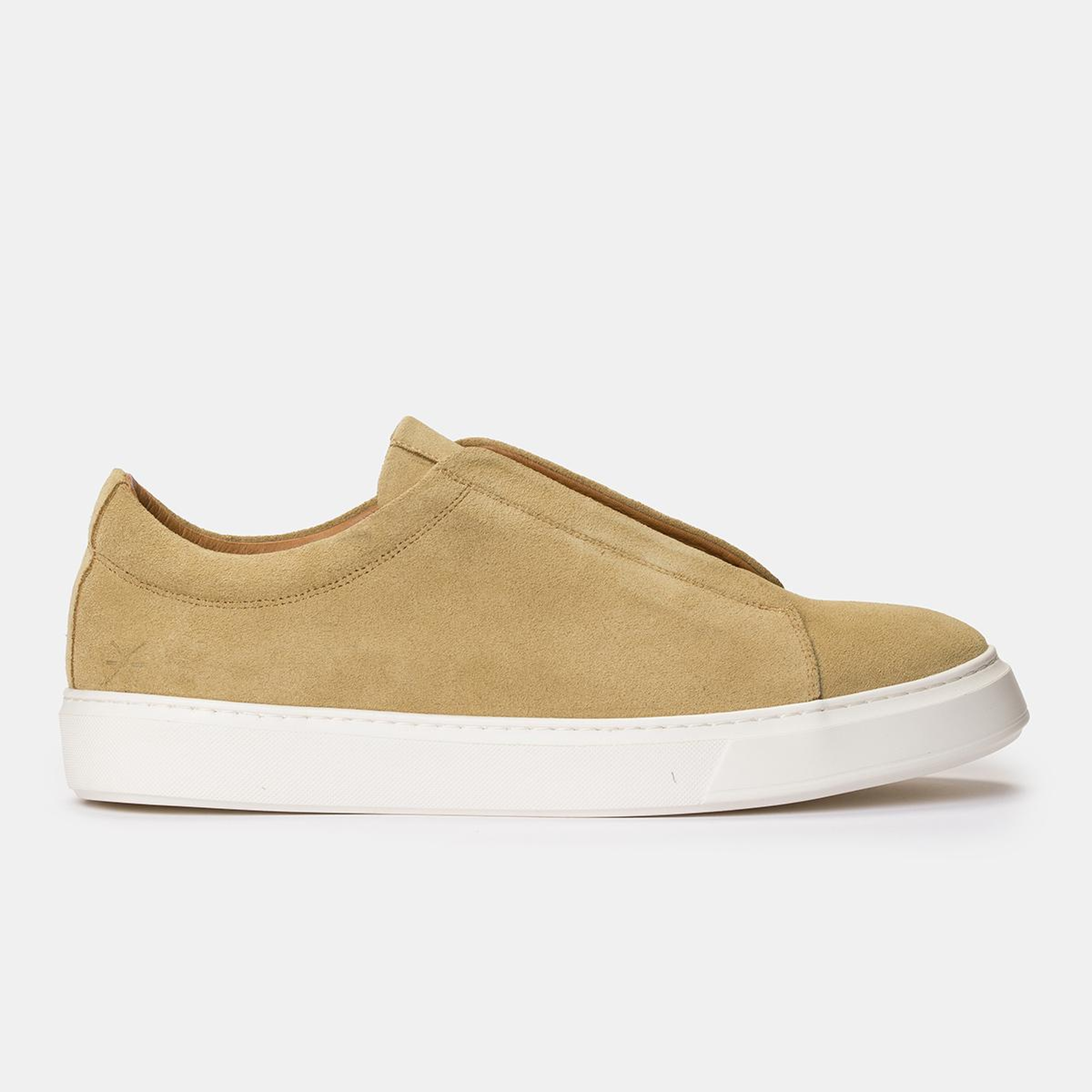Erkek Bej Bağcıksız Süet Sneaker