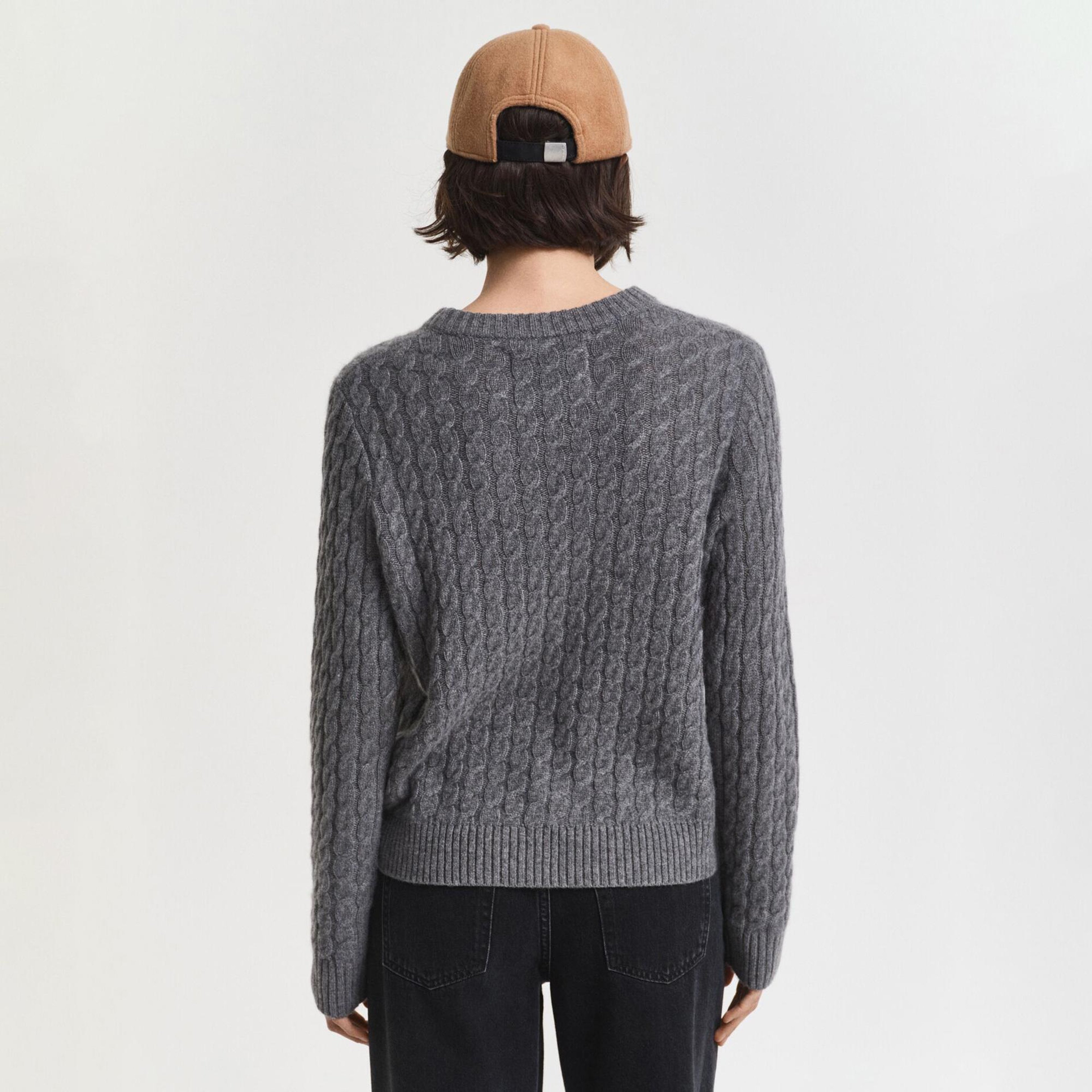 GANT Kadın Gri Regular Fit Triko