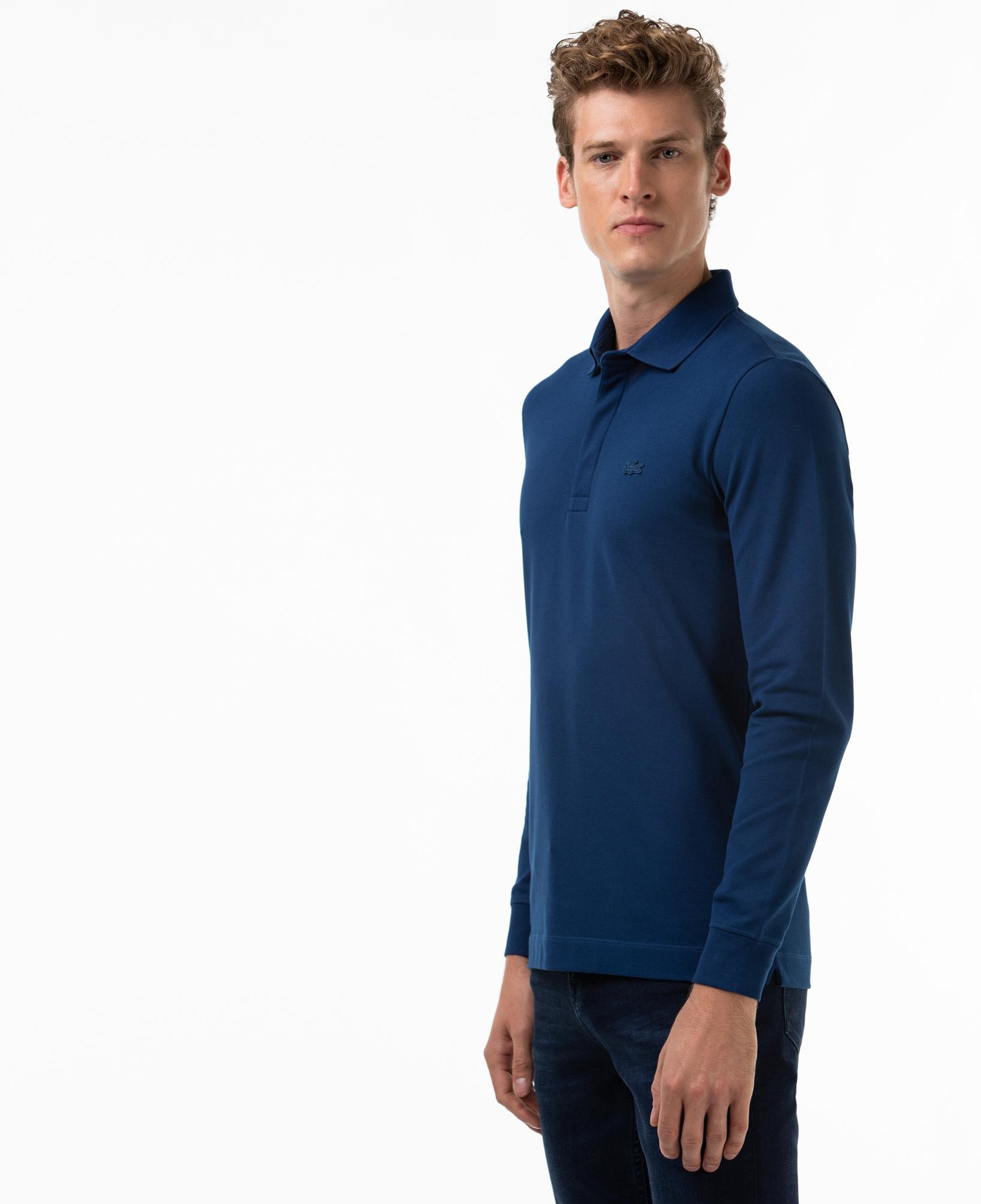 Erkek Regular Fit Uzun Kollu Lacivert Paris Polo