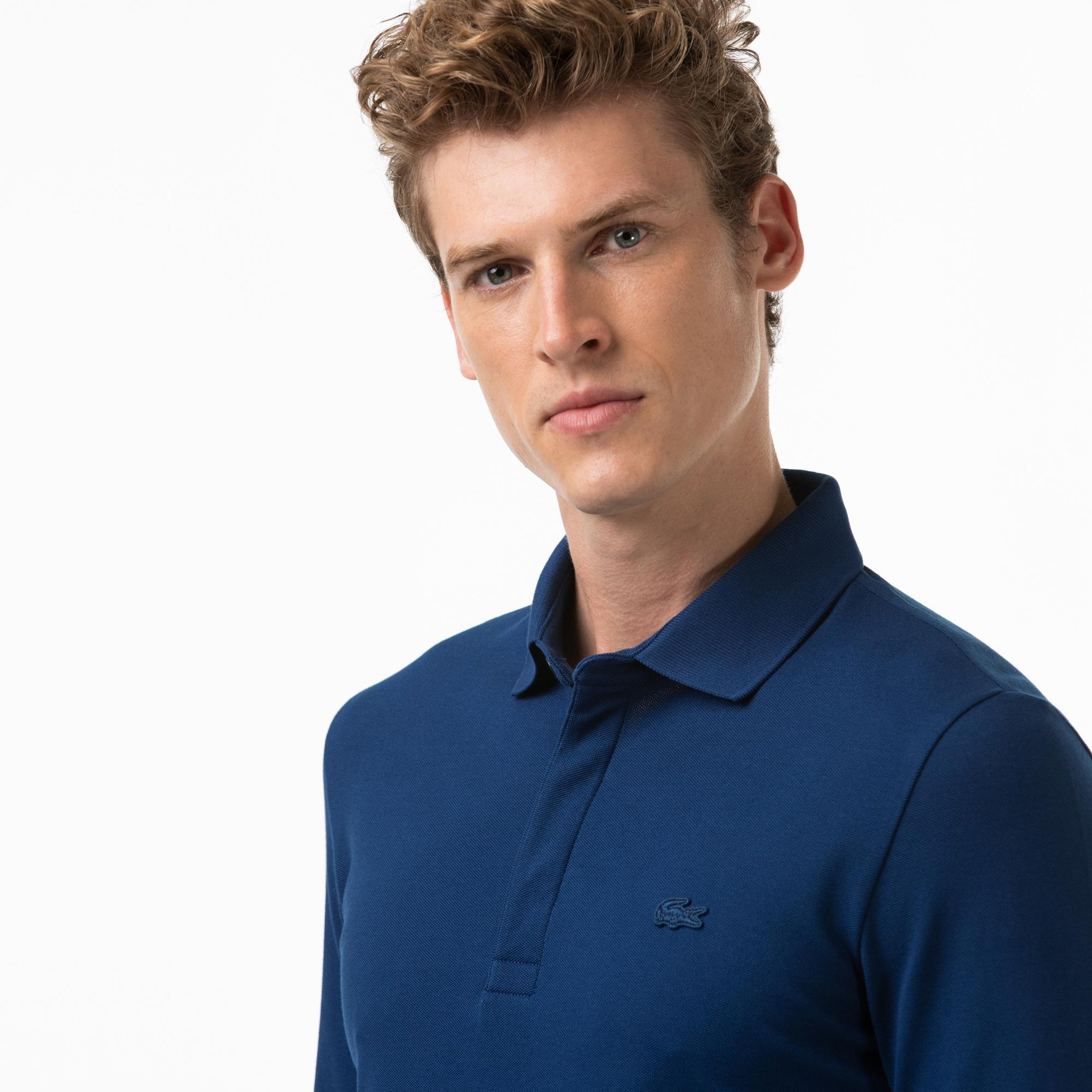 Erkek Regular Fit Uzun Kollu Lacivert Paris Polo