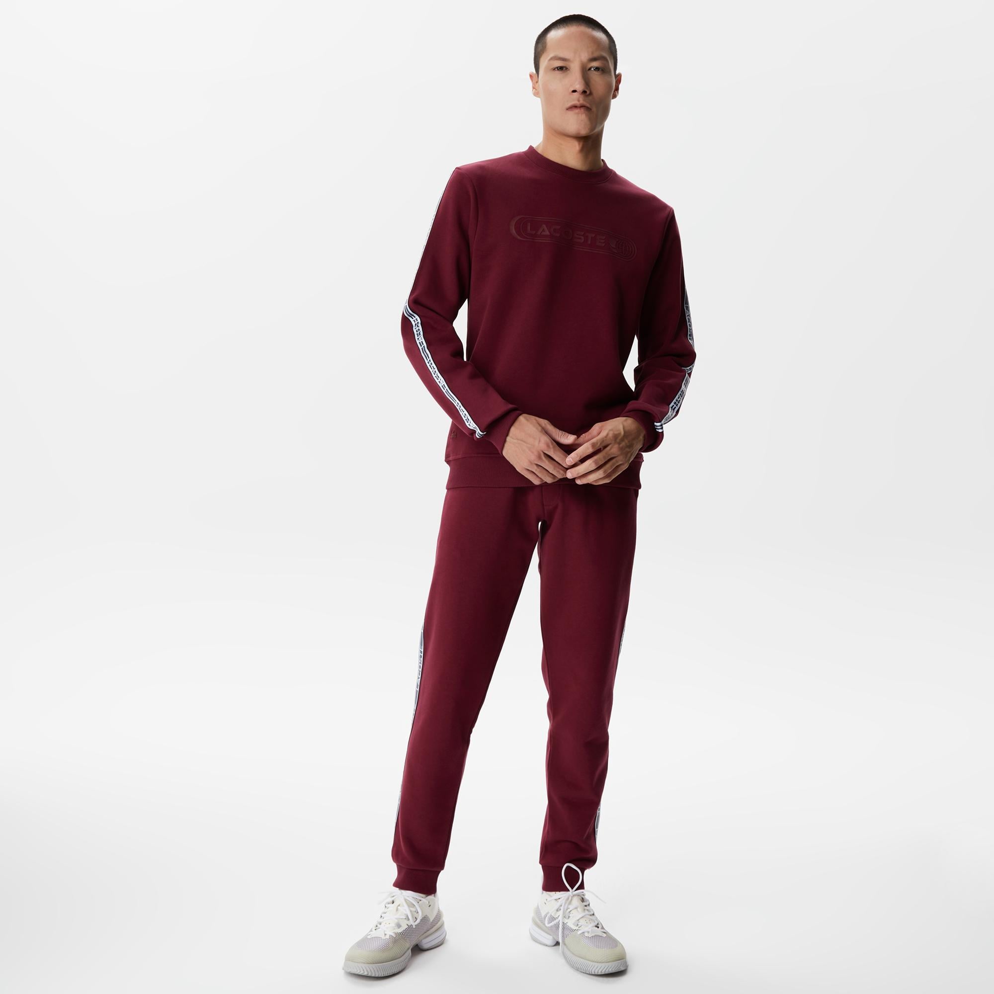 Erkek Relaxed Fit Baskılı Bordo Eşofman Altı