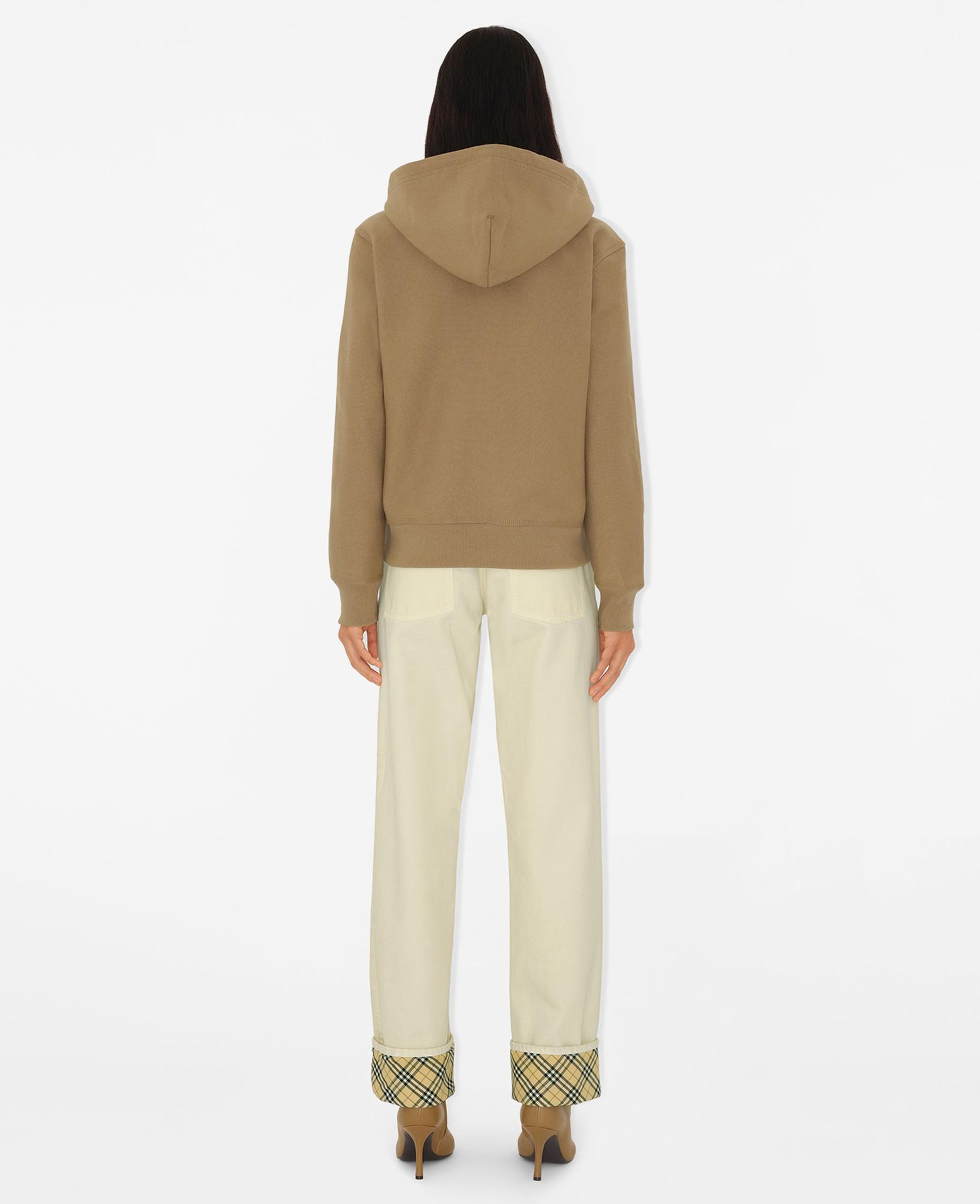 Burberry Ped Cotton Blend Zip Kadın Bej Hoodie