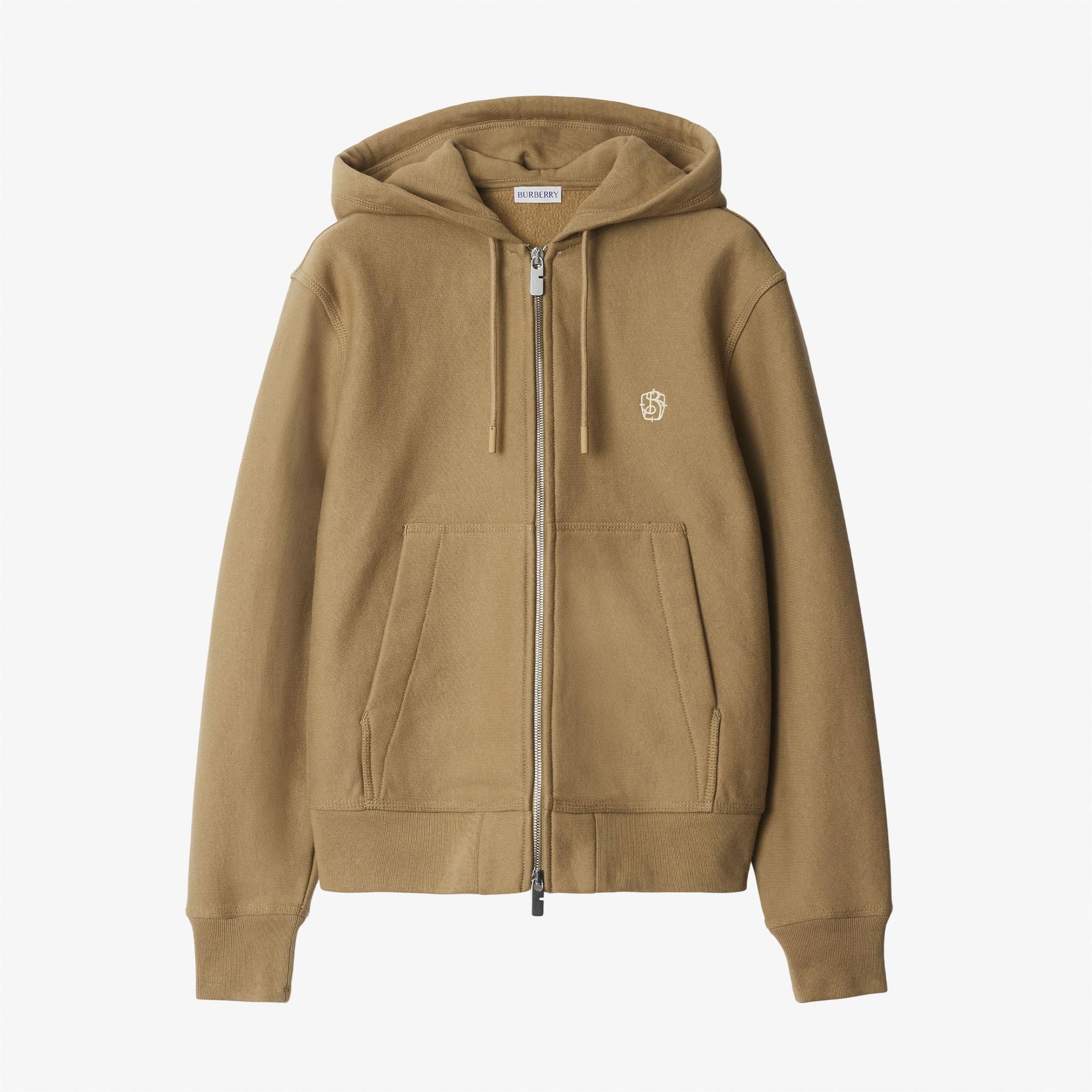 Burberry Ped Cotton Blend Zip Kadın Bej Hoodie