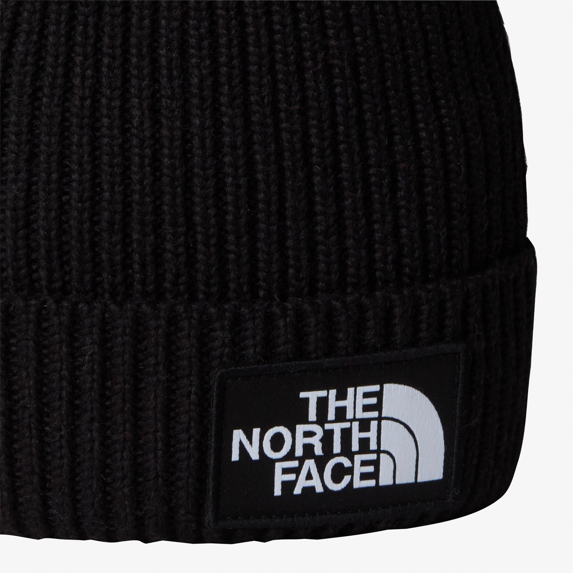The North Face Logo Box Cuffed Çocuk Siyah Bere