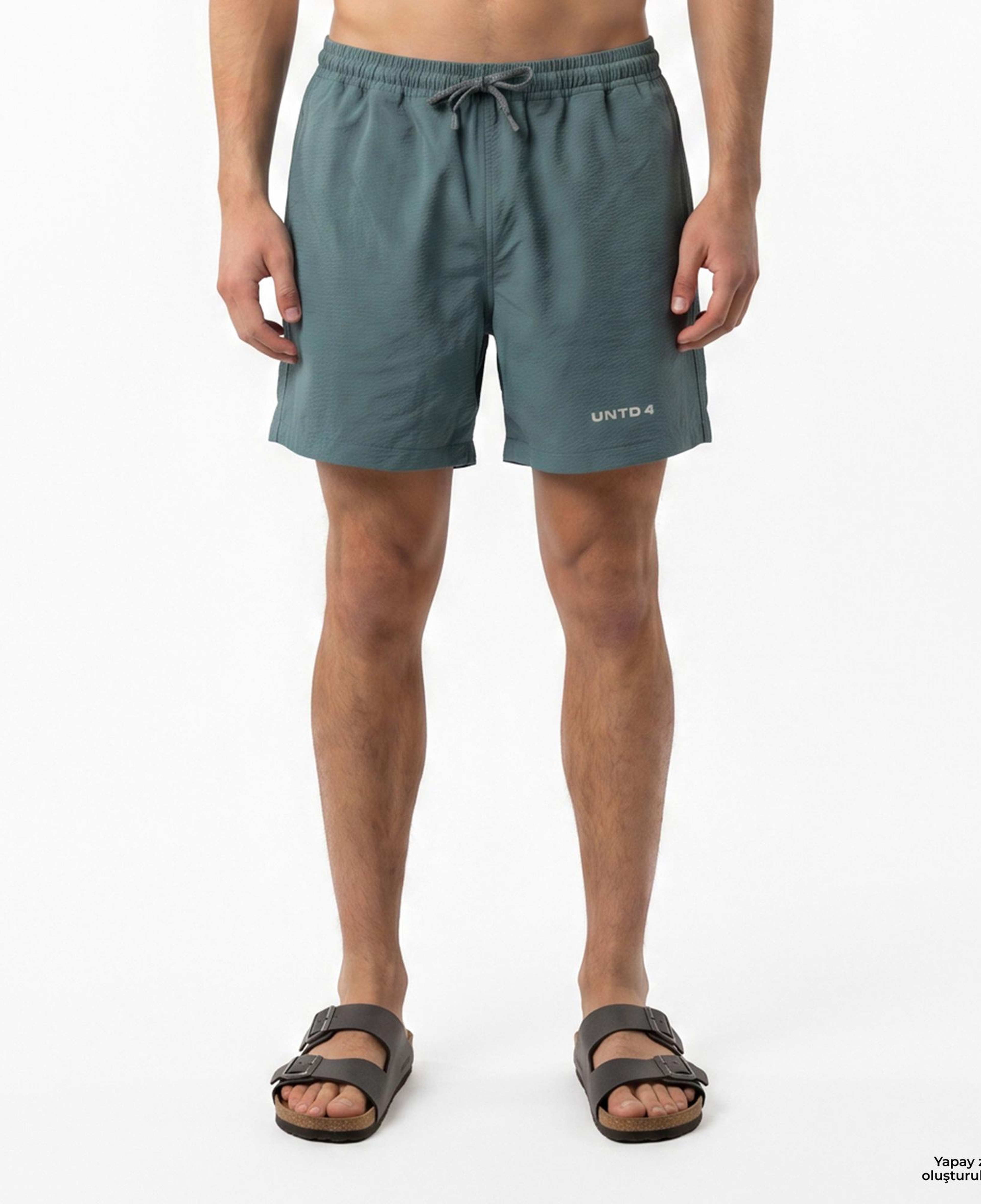 UNITED4 Comfort Fit Erkek Mavi Deniz Şortu