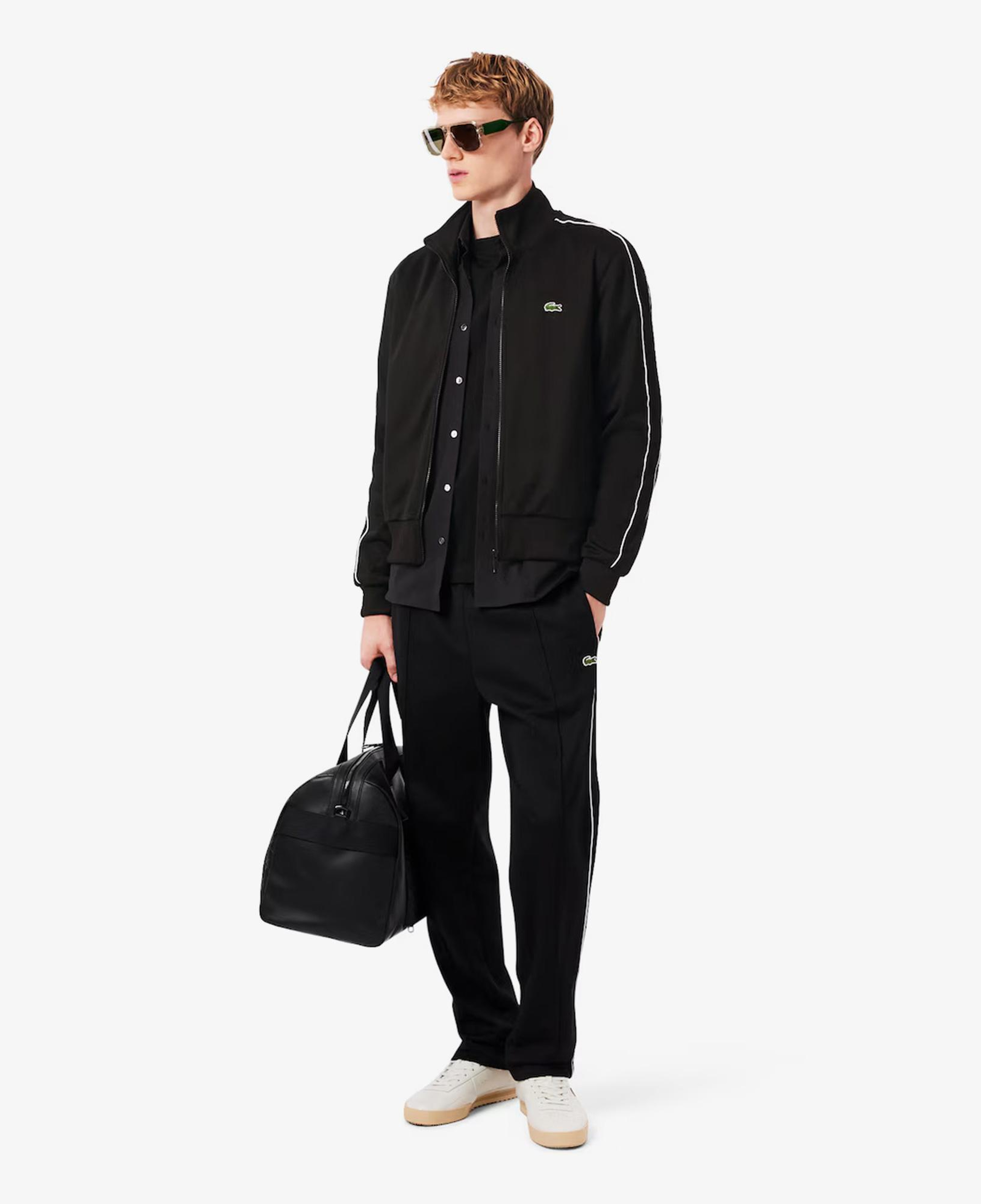 Lacoste Paris Piqué Zip Front Track Erkek Siyah Ceket