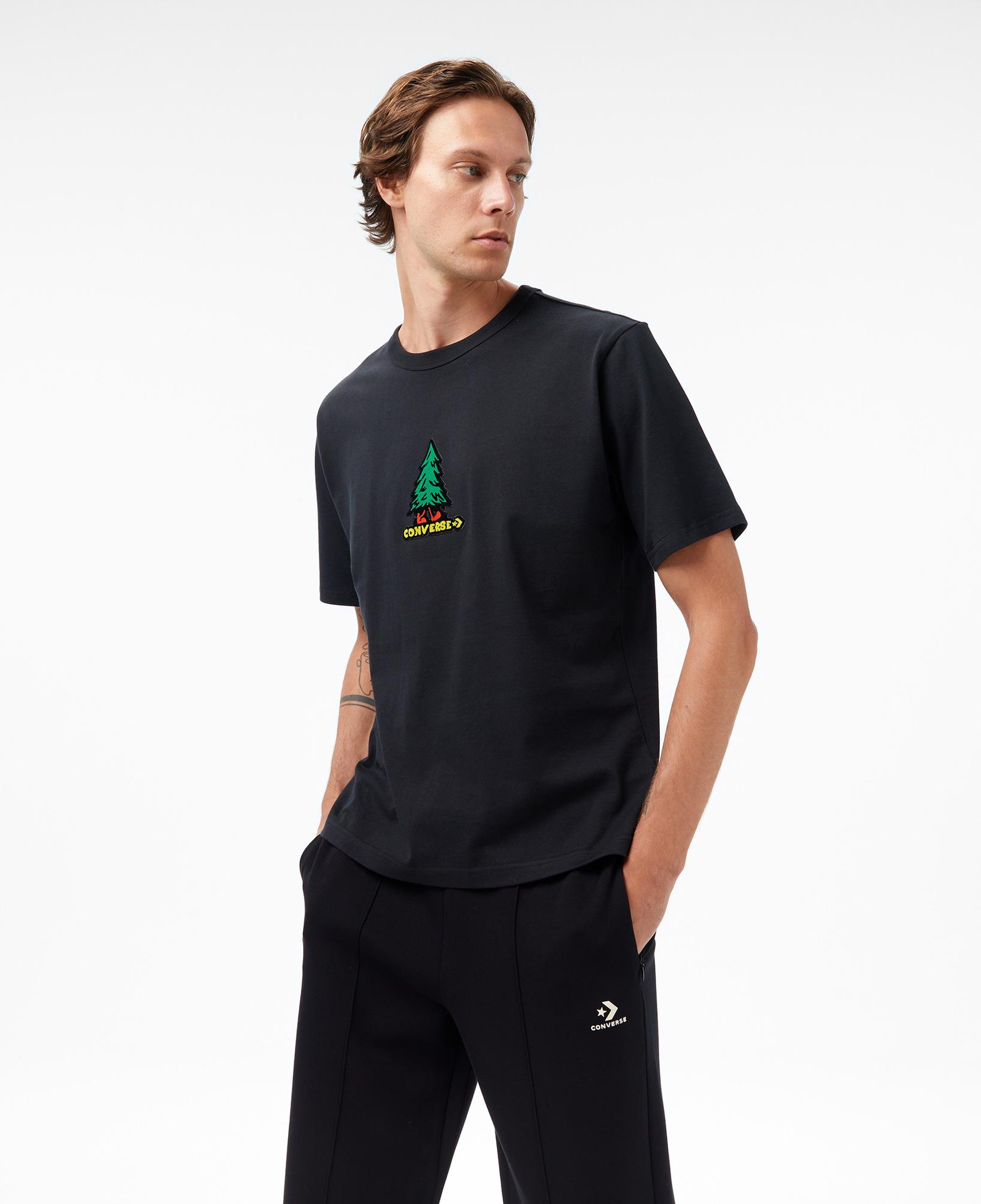 Converse Baskılı Erkek Siyah T-Shirt