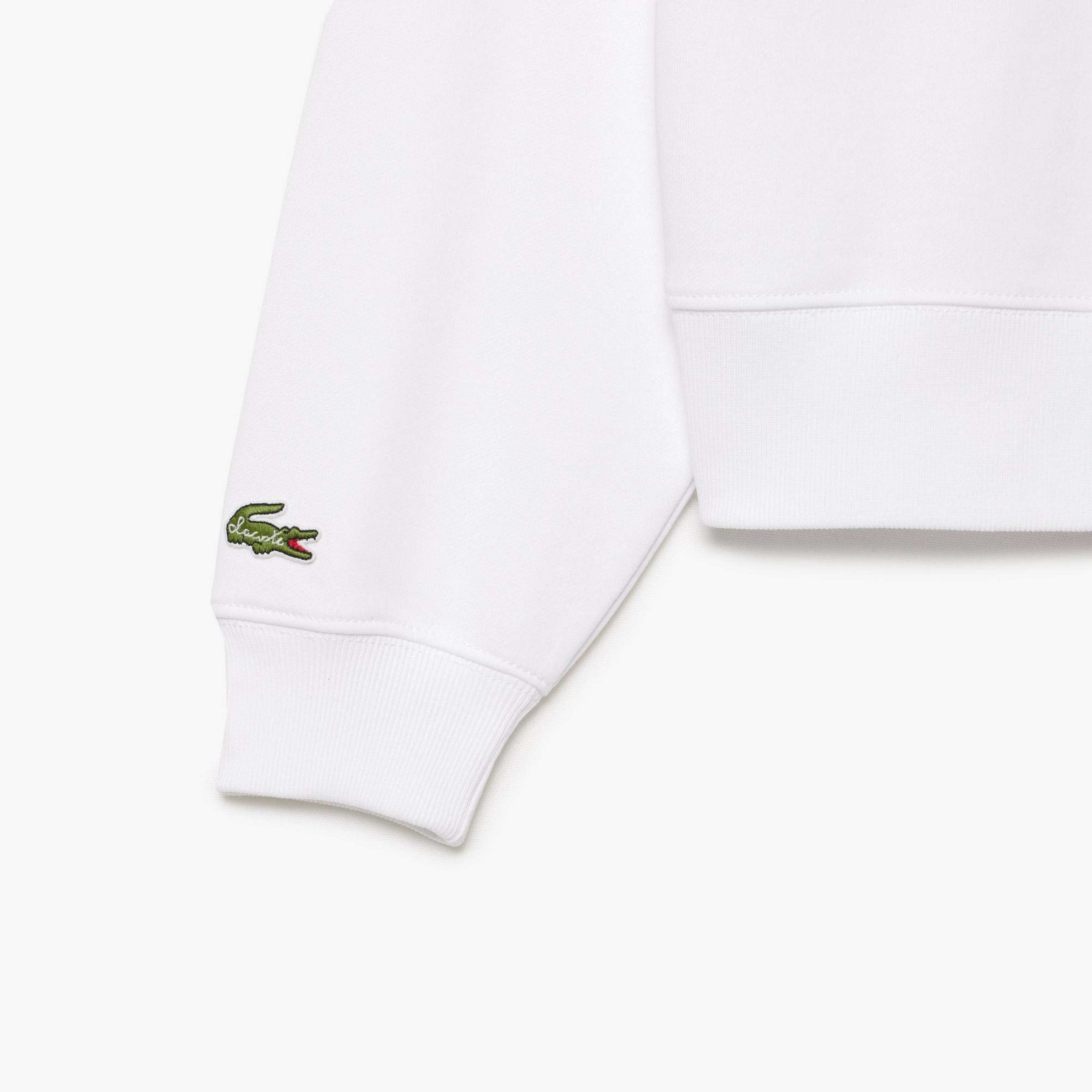Kadın Kapüşonlu Baskılı Beyaz Sweatshirt
