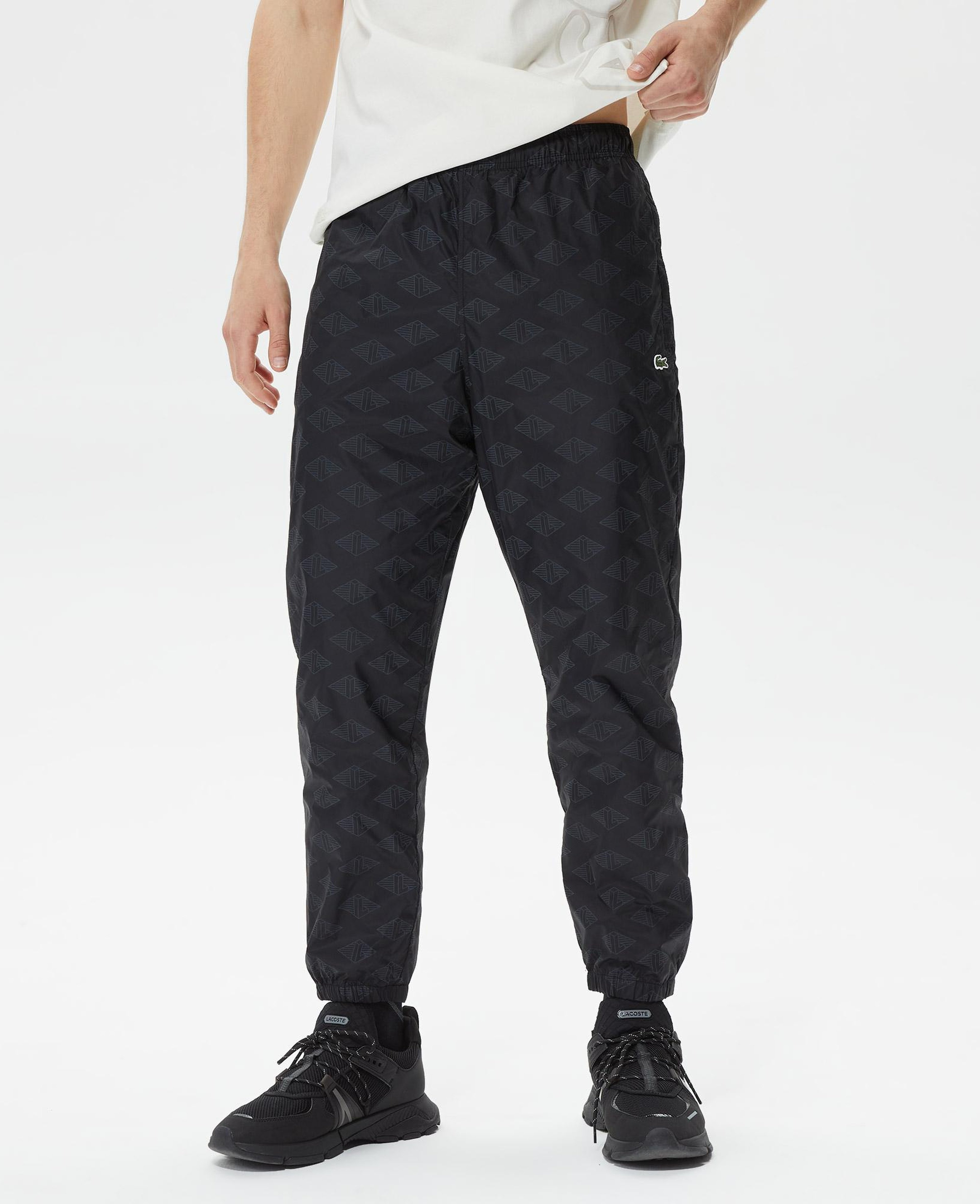 Erkek Regular Fit Monogram Siyah Eşofman Altı