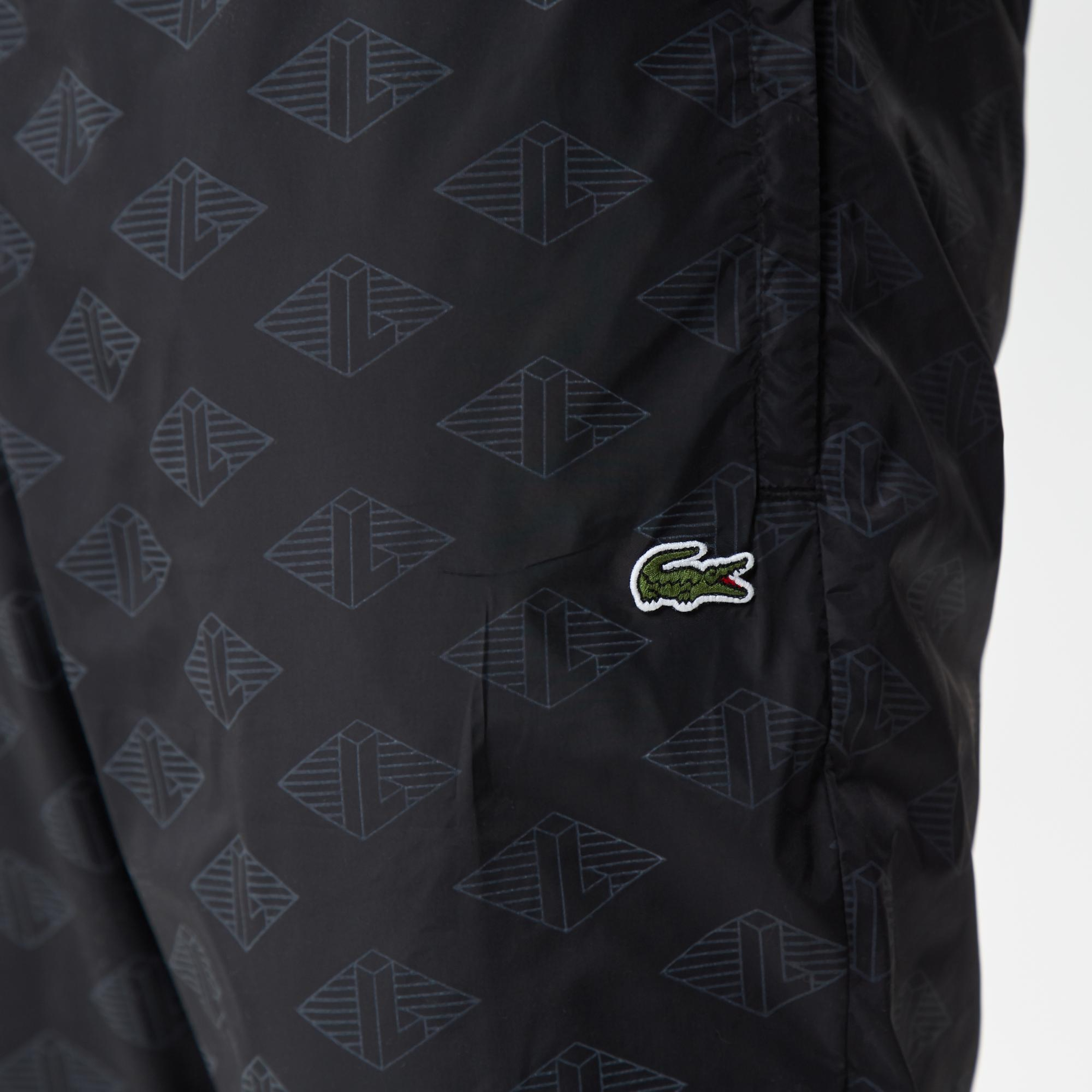 Erkek Regular Fit Monogram Siyah Eşofman Altı