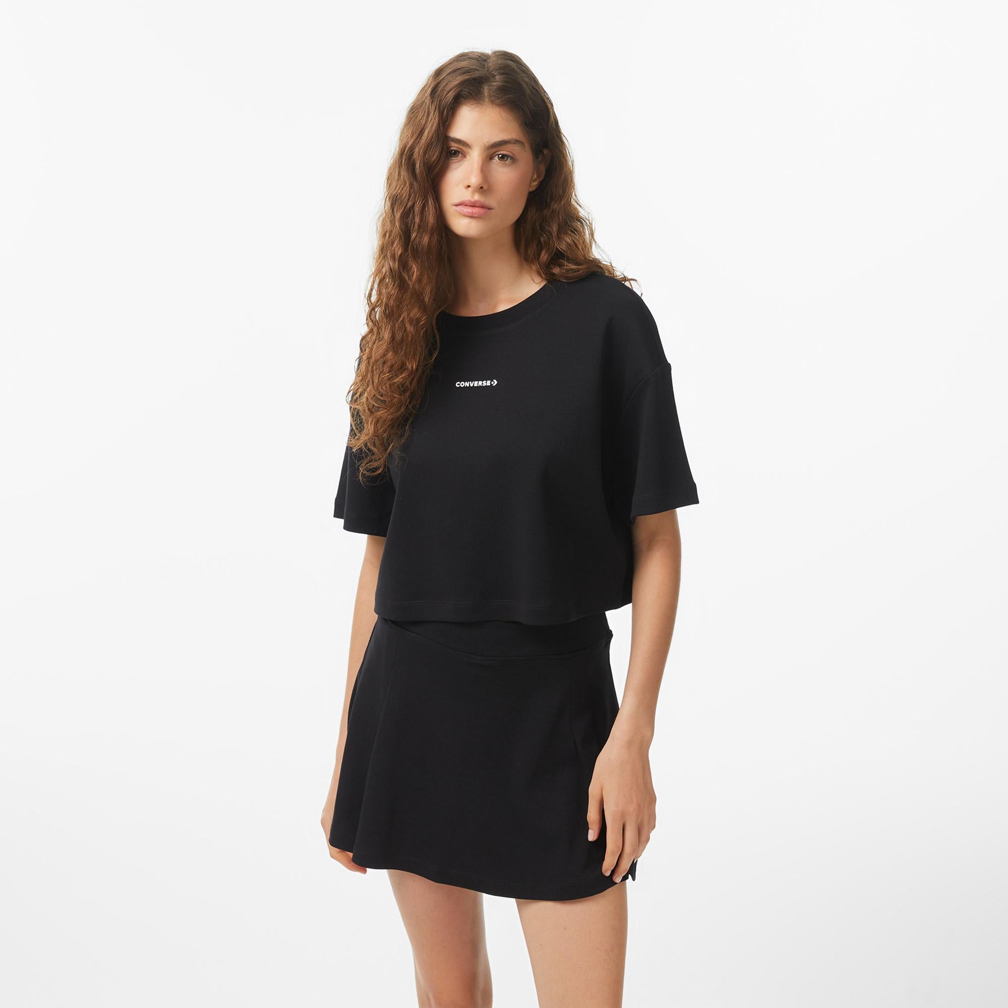 Converse Regular Fit Kadın Siyah T-Shirt