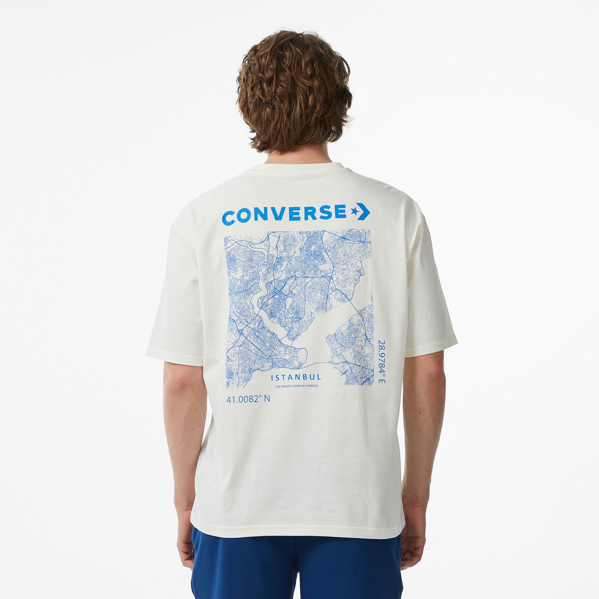 Converse Erkek Krem Grafik Baskılı T-Shirt