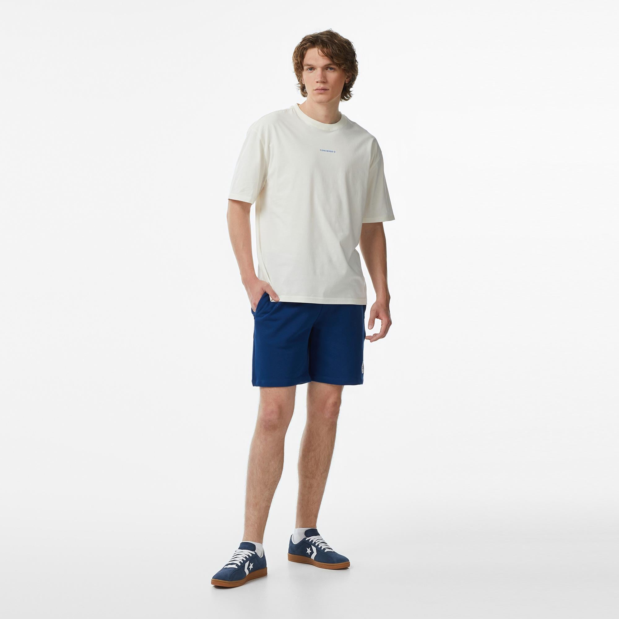 Converse Erkek Krem Grafik Baskılı T-Shirt