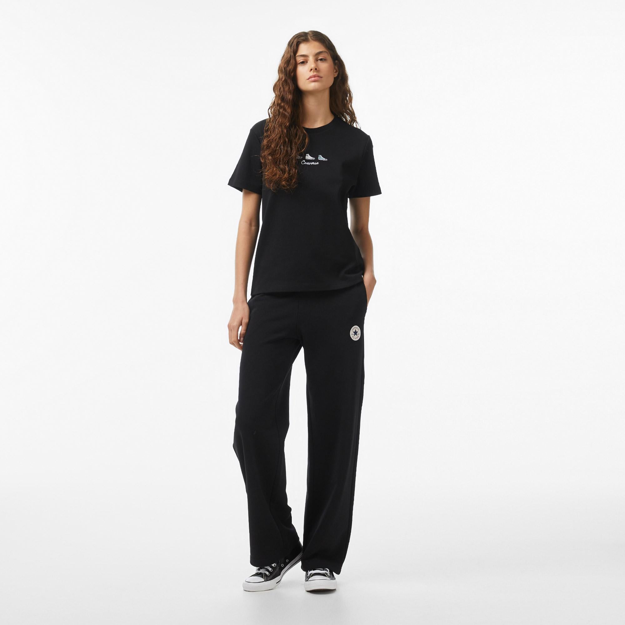 Converse Regular Fit Kadın Siyah Eşofman Altı