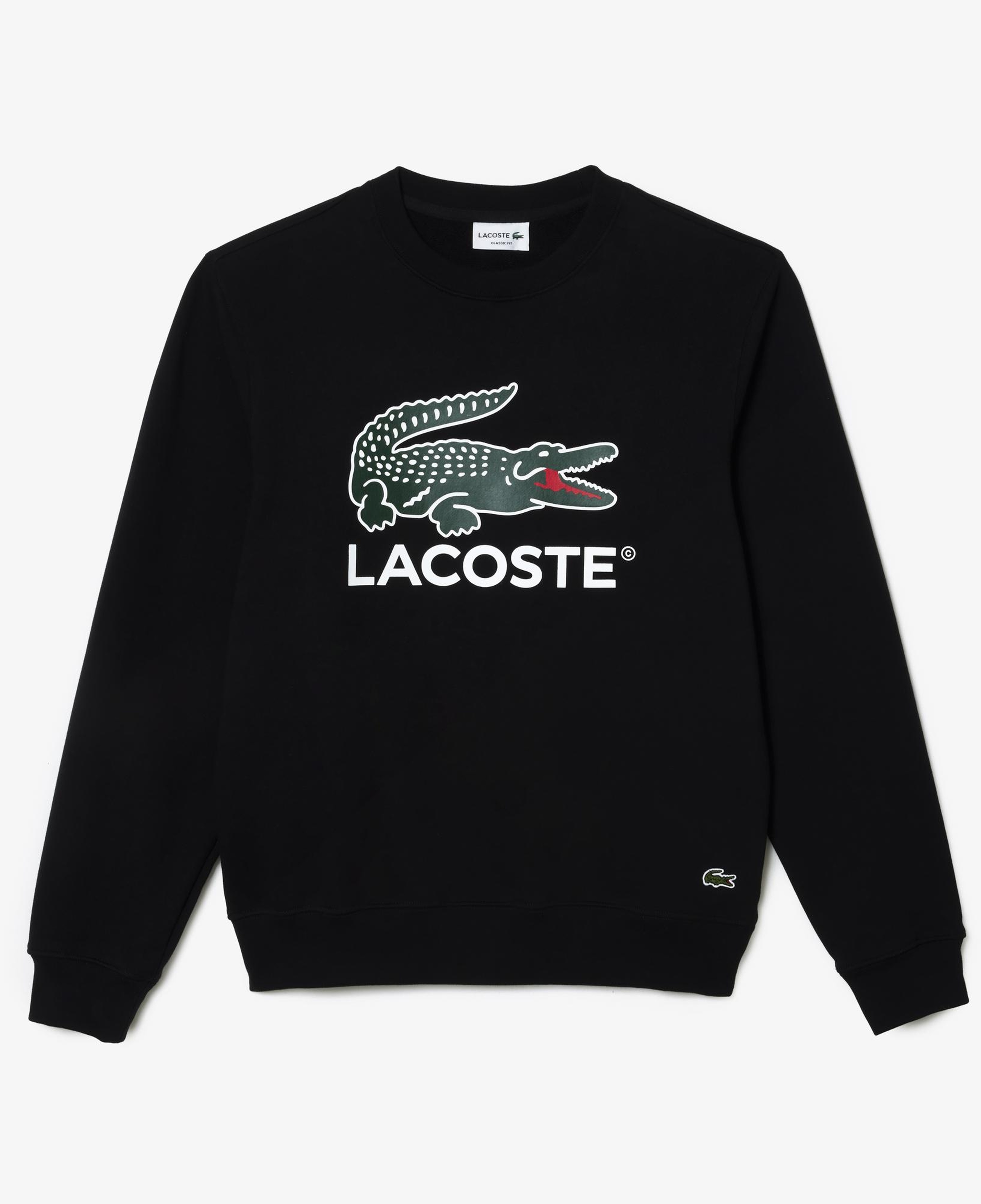 Erkek Classic Fit Bisiklet Yaka Baskılı Siyah Sweatshirt
