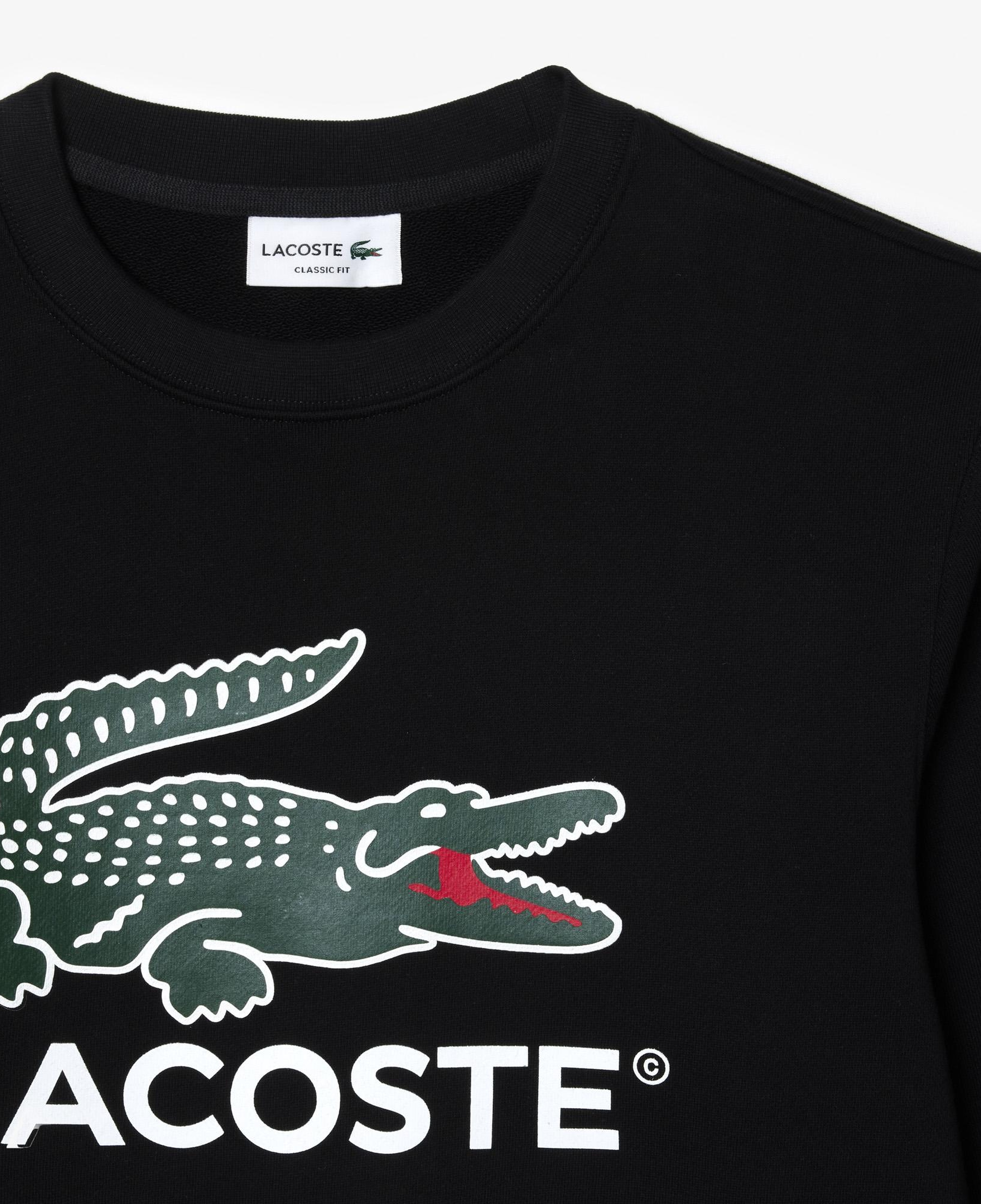 Erkek Classic Fit Bisiklet Yaka Baskılı Siyah Sweatshirt