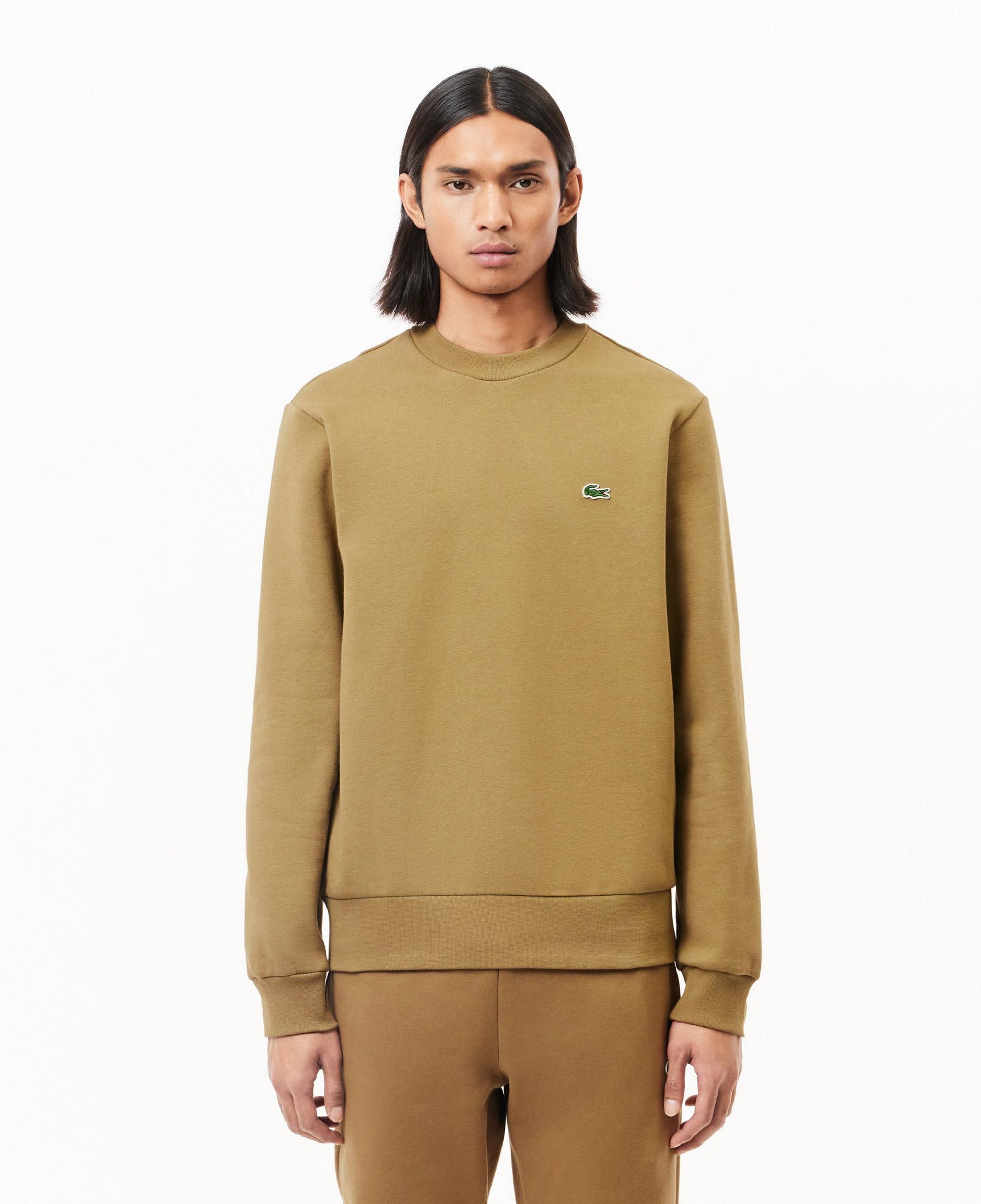 Erkek Classic Fit Bisiklet Yaka Kahverengi Sweatshirt