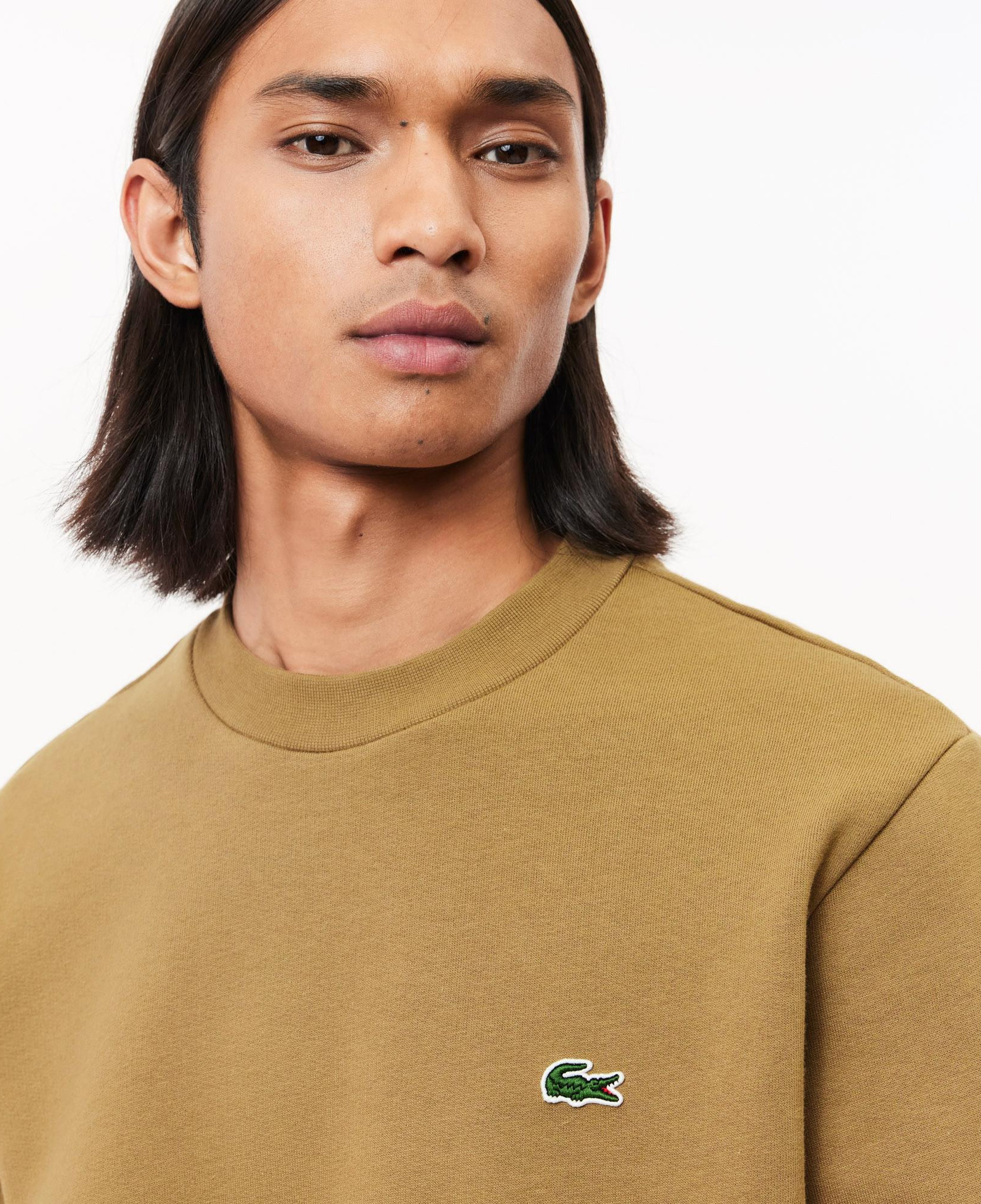 Erkek Classic Fit Bisiklet Yaka Kahverengi Sweatshirt