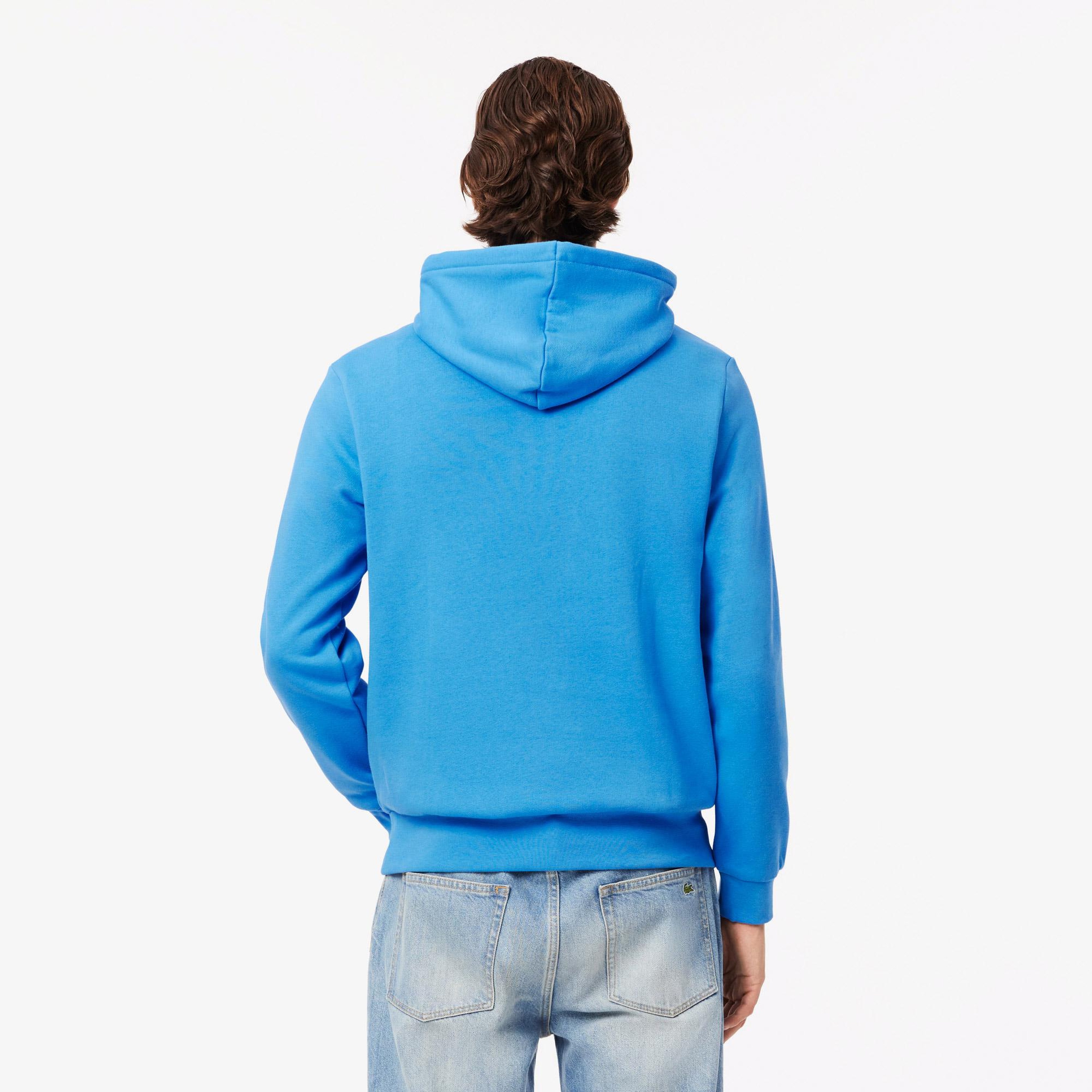 Erkek Classic Fit Kapüşonlu Mavi Sweatshirt