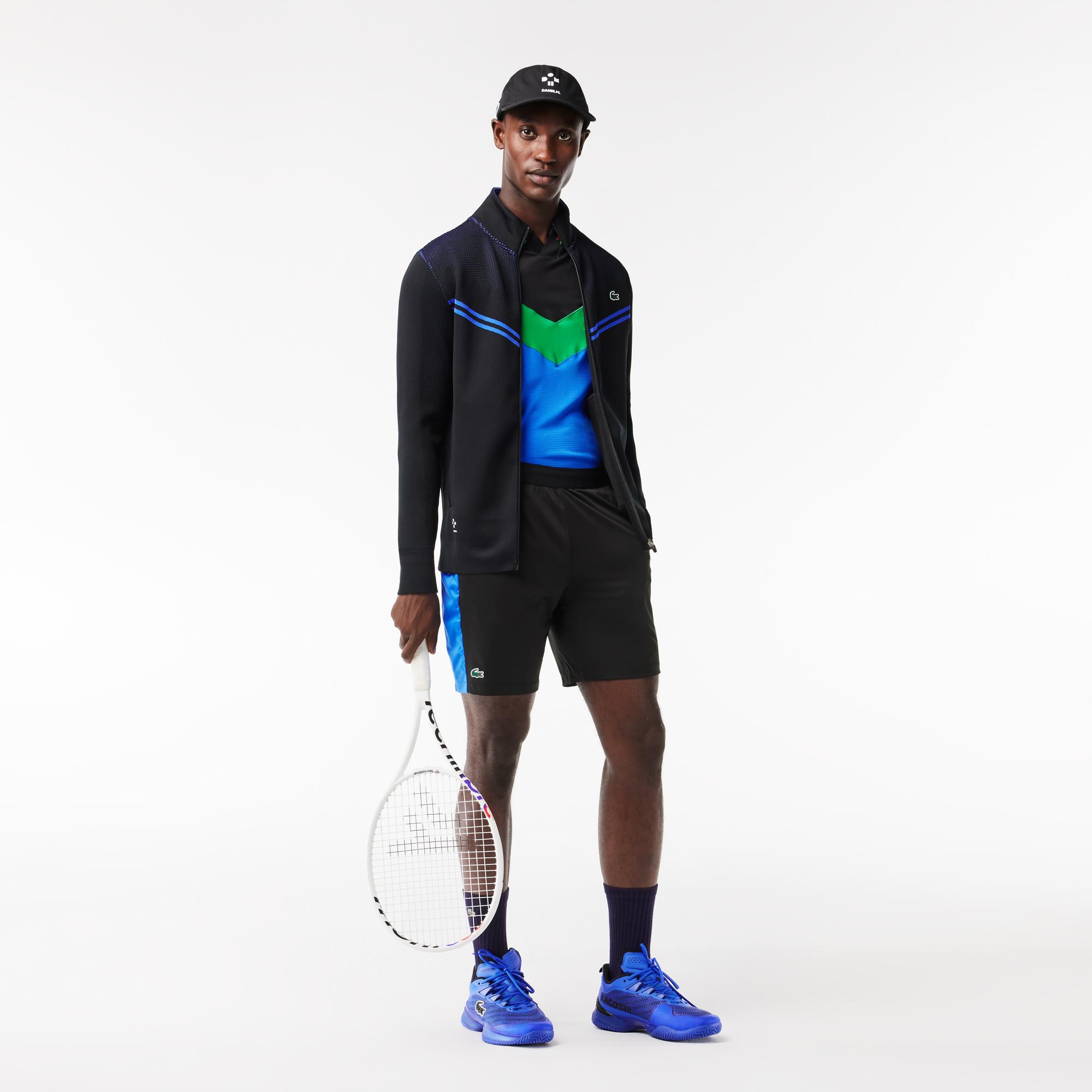 SPORT Erkek Regular Fit Fermuarlı Desenli Siyah Sweatshirt