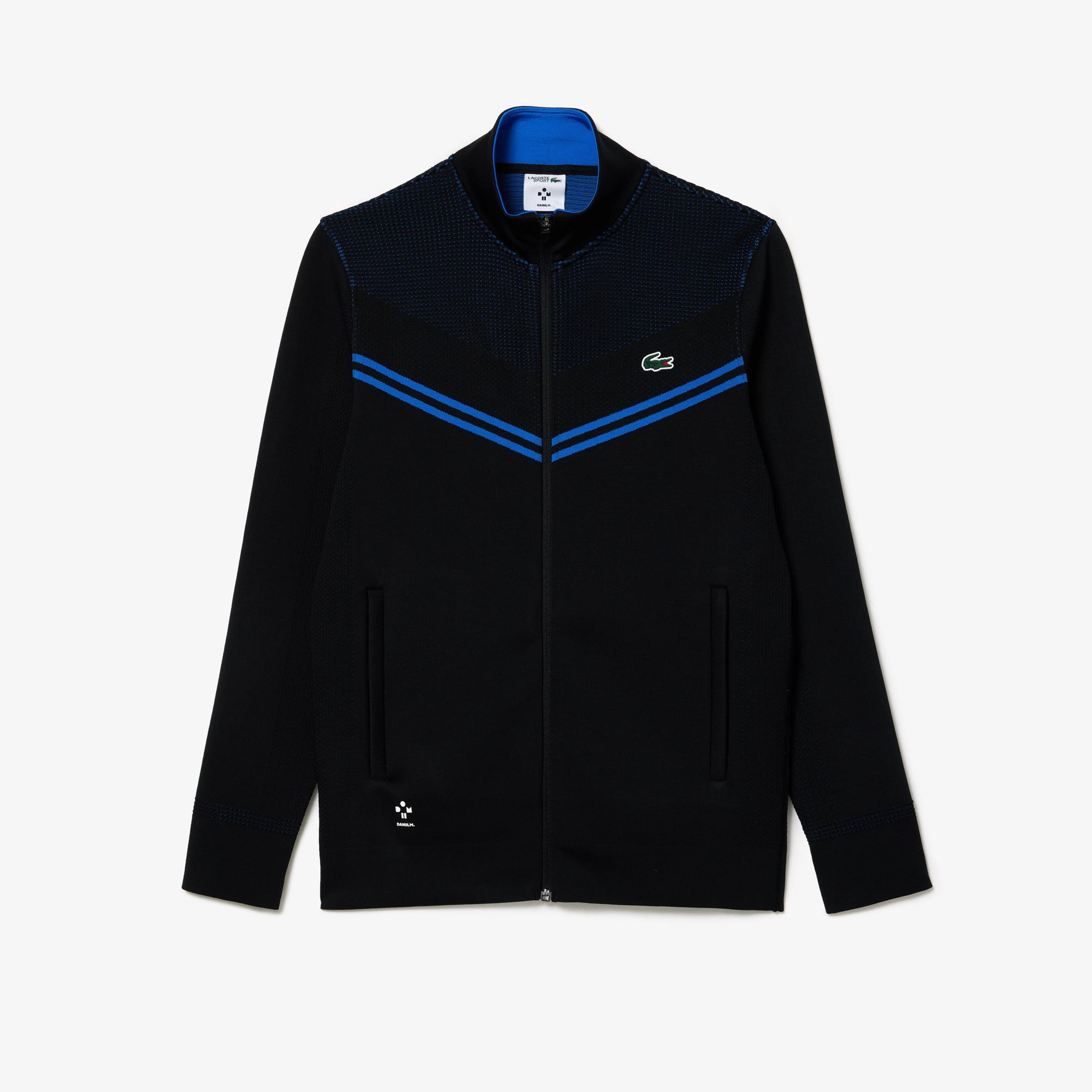 SPORT Erkek Regular Fit Fermuarlı Desenli Siyah Sweatshirt
