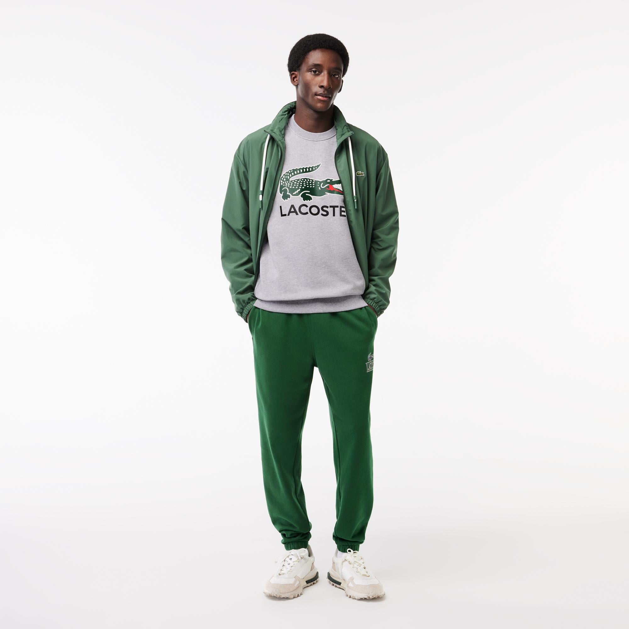 Erkek Classic Fit Bisiklet Yaka Baskılı Gri Sweatshirt