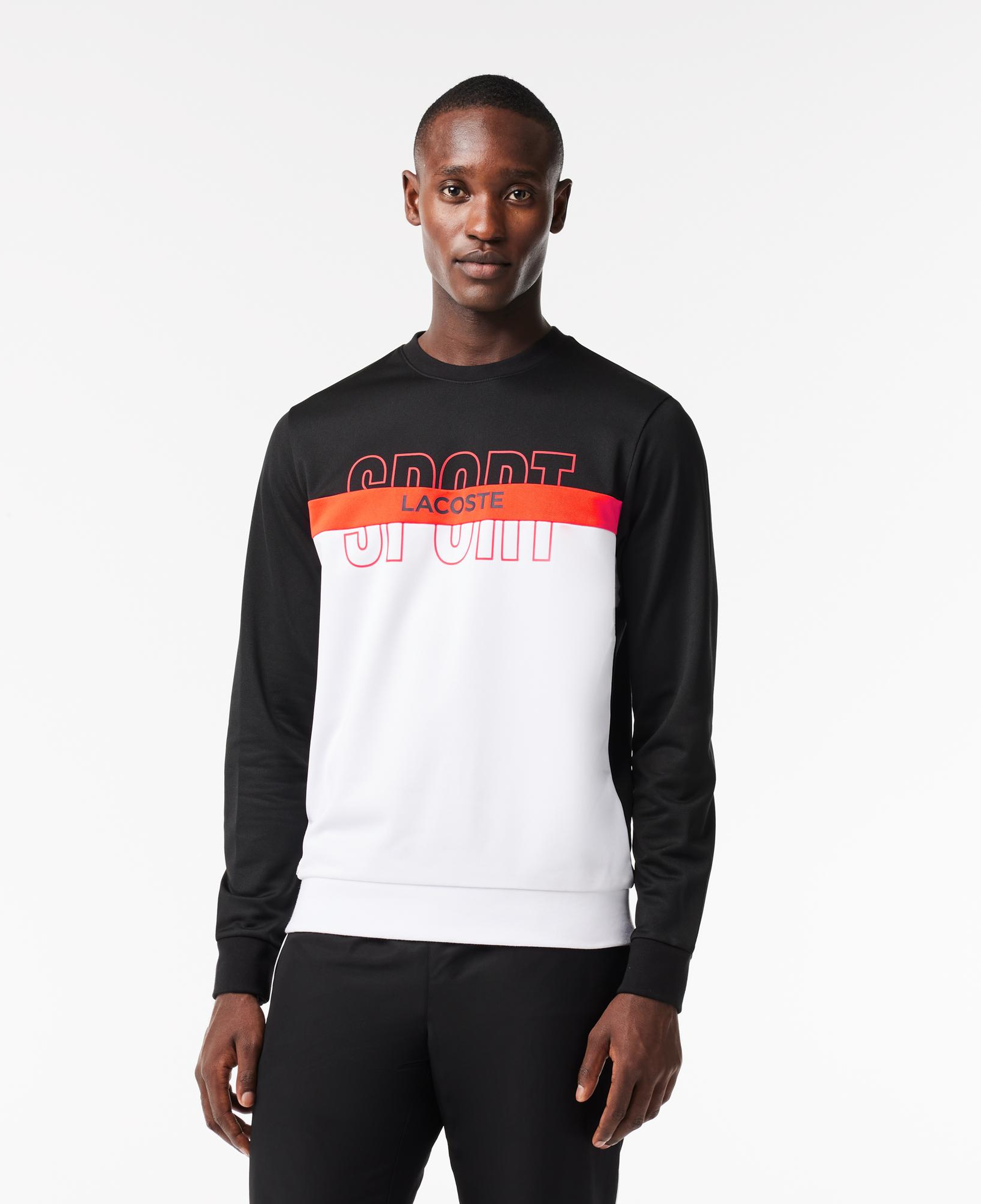 SPORT Erkek Classic Fit Bisiklet Yaka Baskılı Siyah Sweatshirt