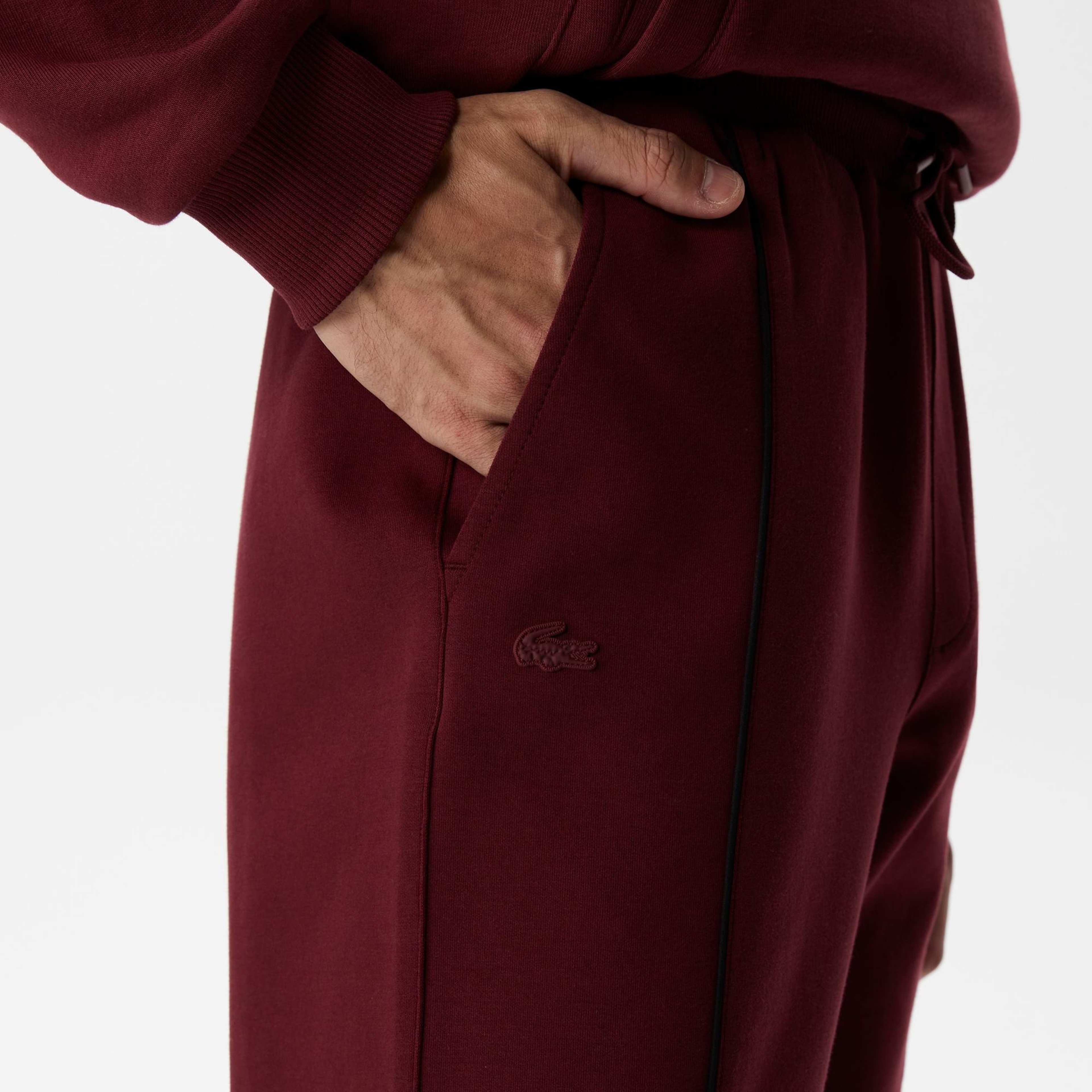 Erkek Slim Fit Baskılı Bordo Eşofman Altı