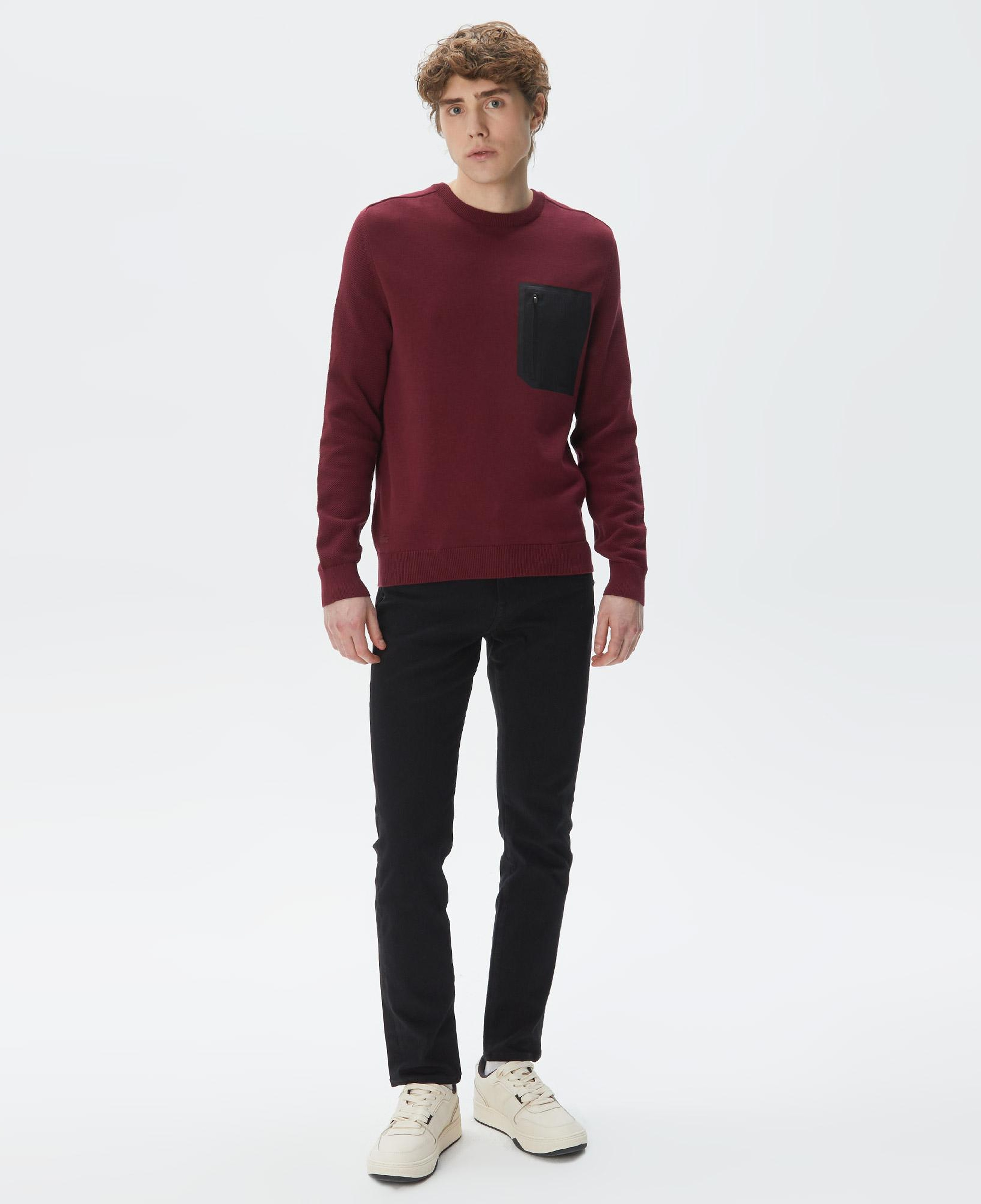 Erkek Regular Fit Bisiklet Yaka Bordo Triko